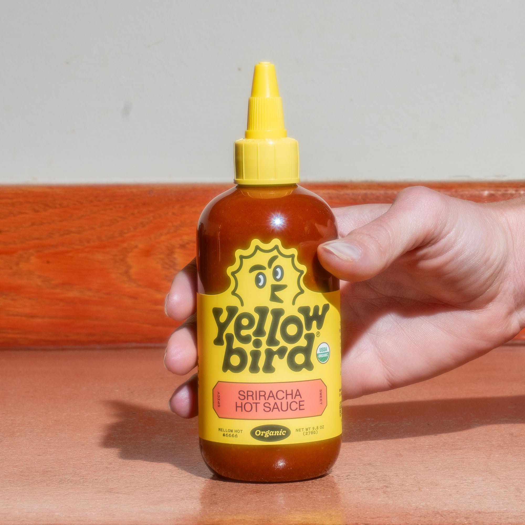 Organic Sriracha Hot Sauce by Yellowbird - 9.8 oz Pantry Size | Mild Spicy Flavor | Texas Made | Perfect for Tacos, Burgers & Asian Cuisine