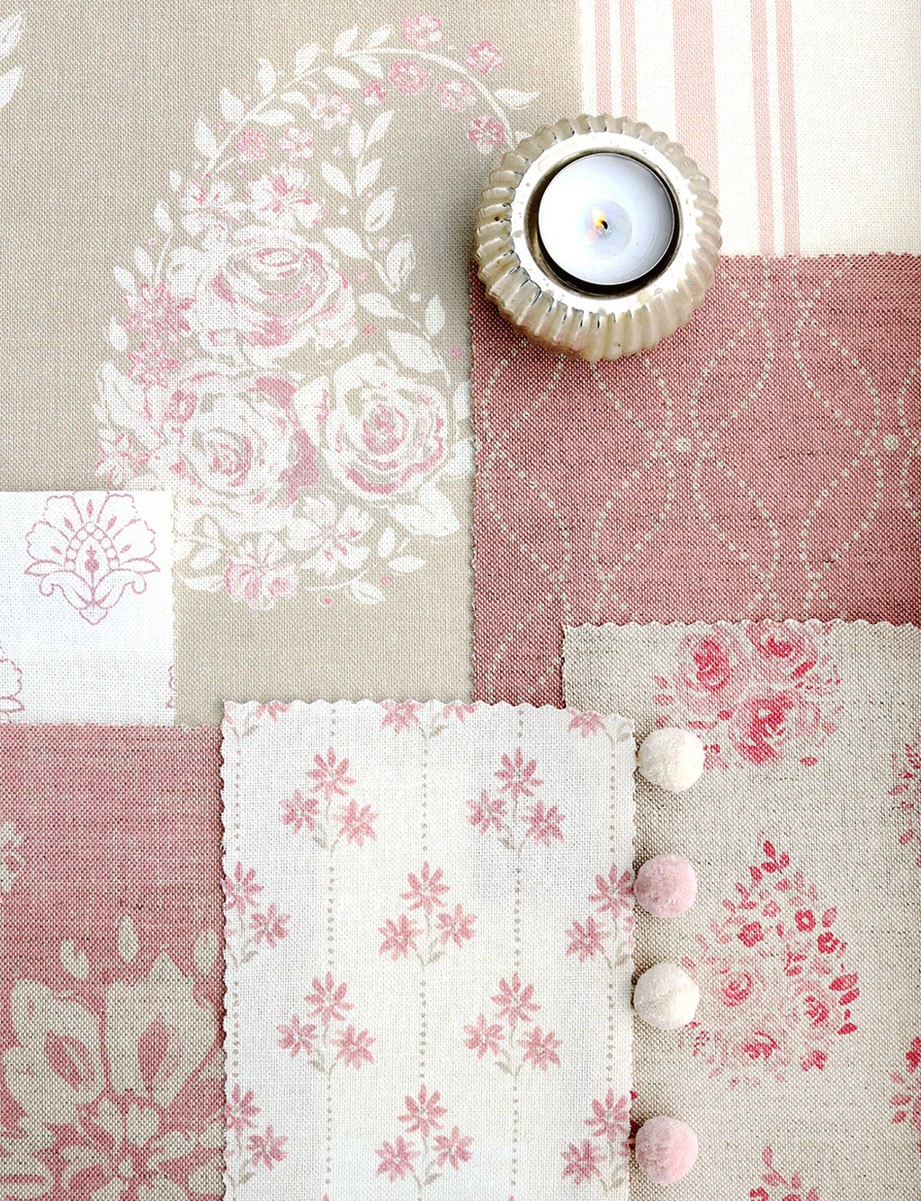 Paisley Rose Moodboard - Pebble & Heather Pink Aesthetic Wall Art for Home Decor, Office, and Creative Spaces