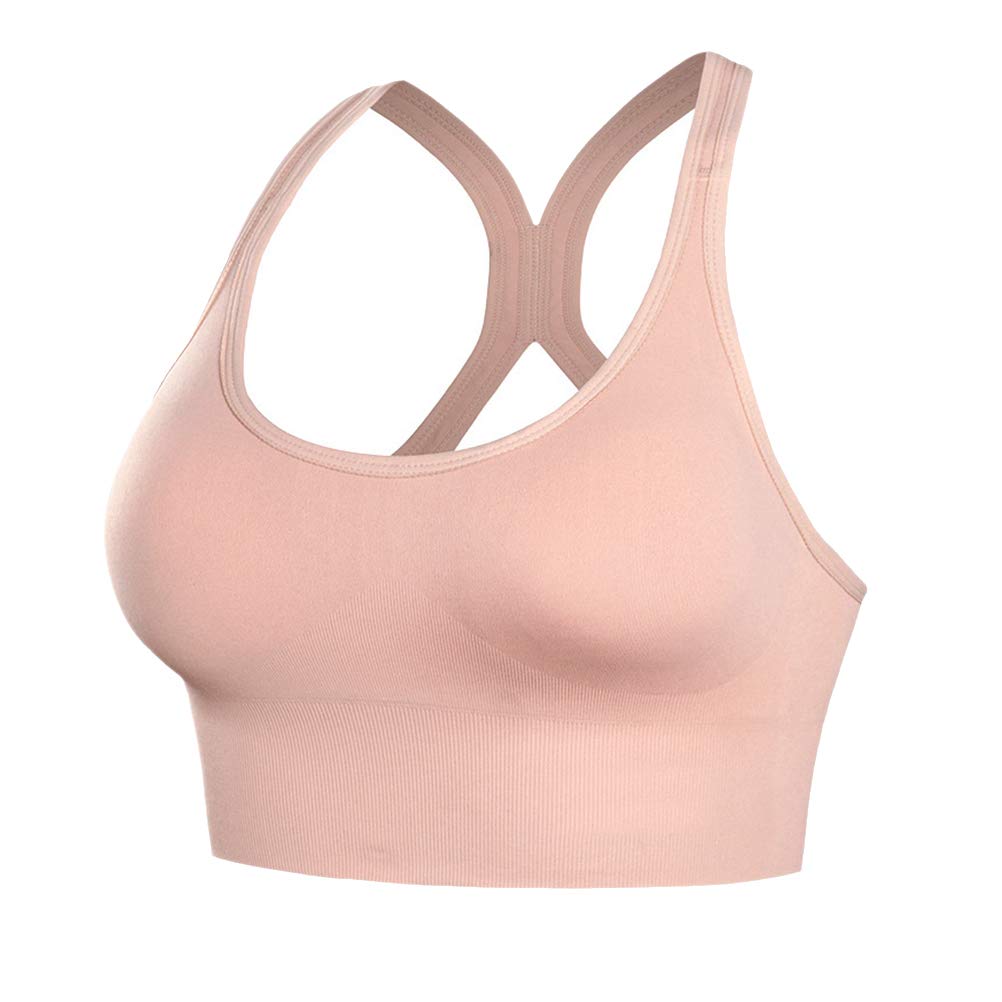 1PC Seamless Sports Bra - No Rims Underwear, Breathable Workout Top for Women, Size XL in Pink - Perfect for Yoga, Gym & High-Intensity Training