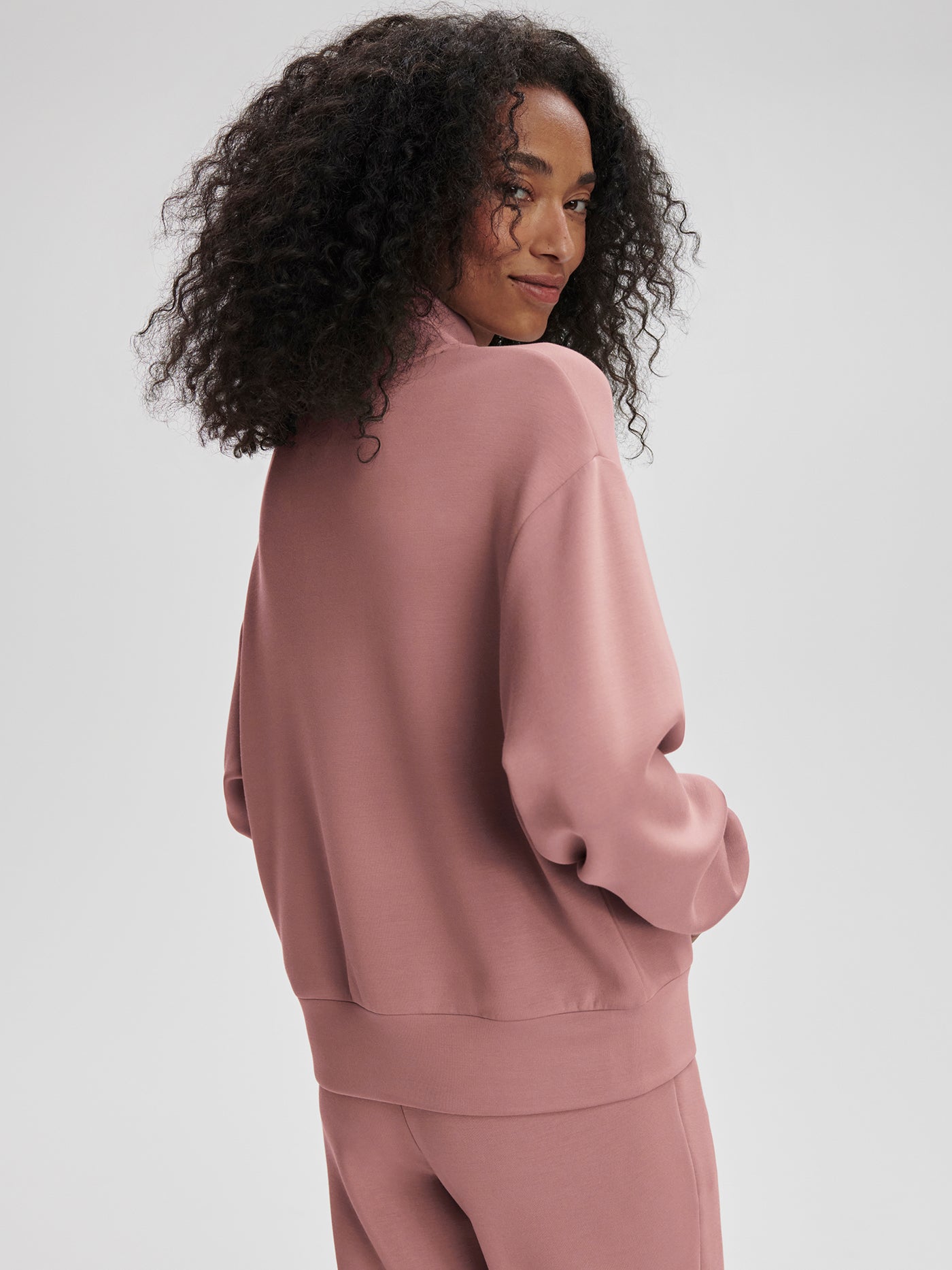 Varley Davidson Sweatshirt for Women | Soft Cotton Pullover Hoodie | Ash Rose Color | Perfect for Casual Wear, Gym & Lounge