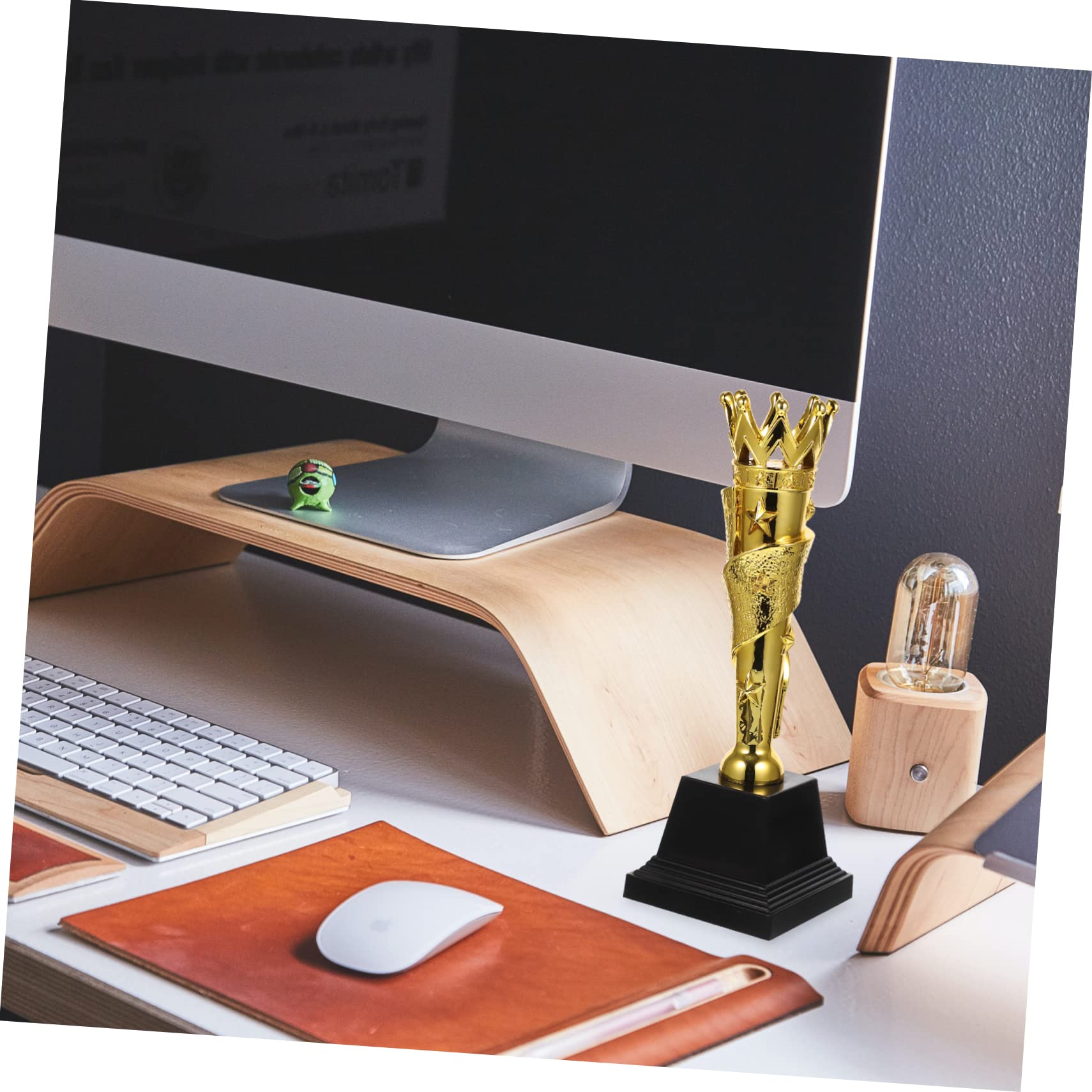 Yardwe 2-Pack Golden ABS Trophy Awards for Kids - Perfect for School Competitions, Sports Events & Achievement Celebrations
