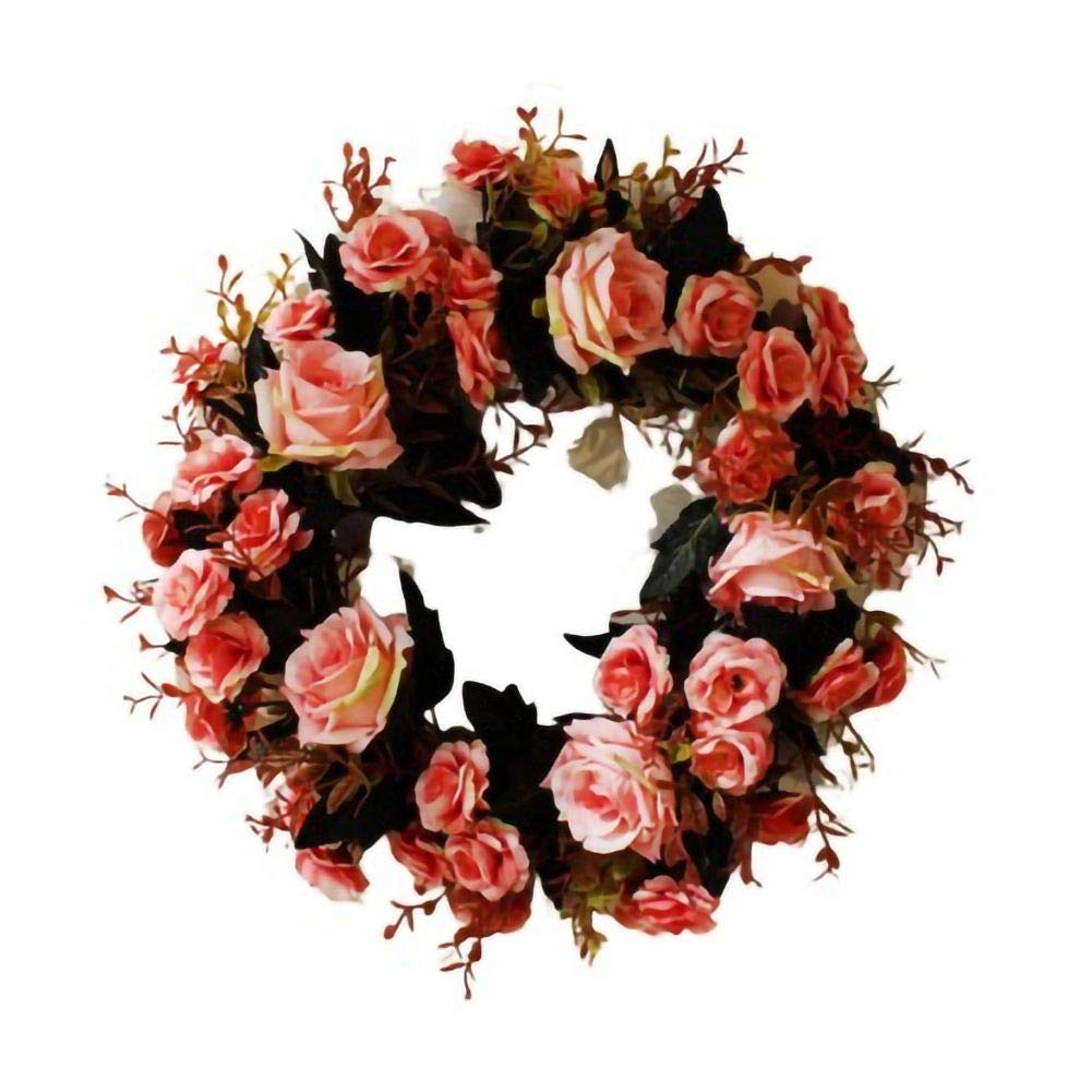 14Inch Artificial Peony Flower Wreath - Silk Rose Floral Garland for Front Door, Wedding Decor, Wall Hanging, Spring Home Decoration | Perfect for Indoor & Outdoor Decor, Housewarming Gifts, and Party Arrangements