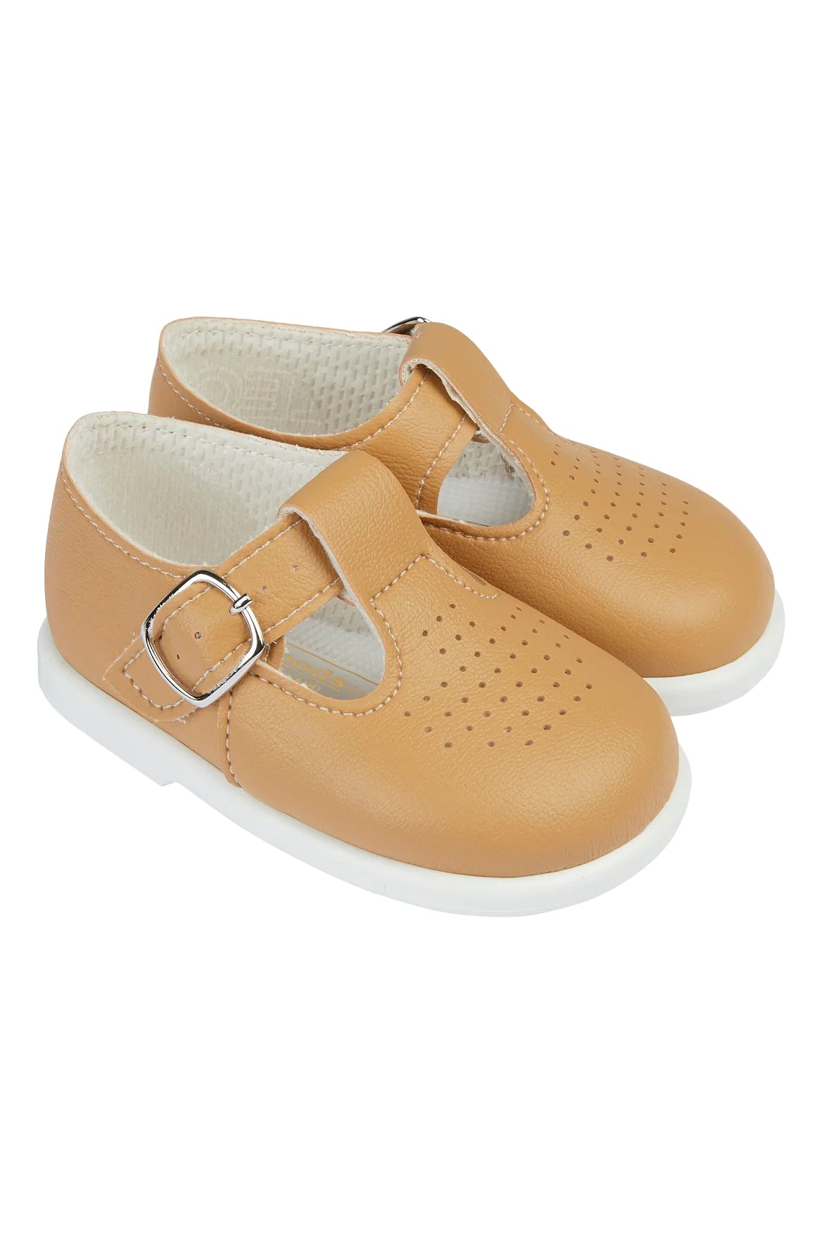 **Camel T-Bar Hard Sole Shoes for Women - Comfortable & Stylish Leather Loafers for Work, Office, and Casual Wear**