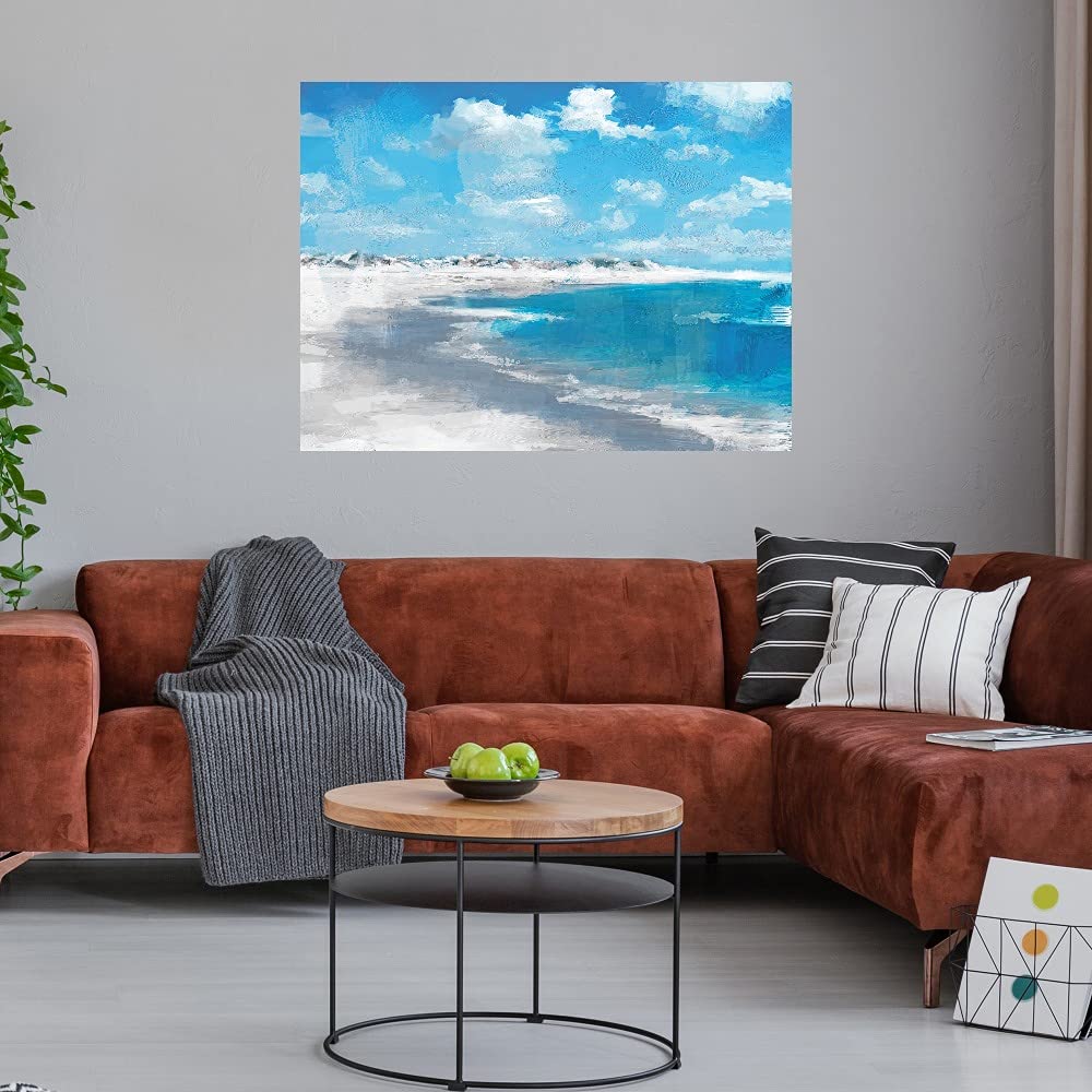 Low Tide Fine Art Canvas Wall Decor - 32x24 Inches - Ready to Hang Coastal Painting for Living Room, Bedroom, Office - Perfect for Beach House & Coastal Theme Decor