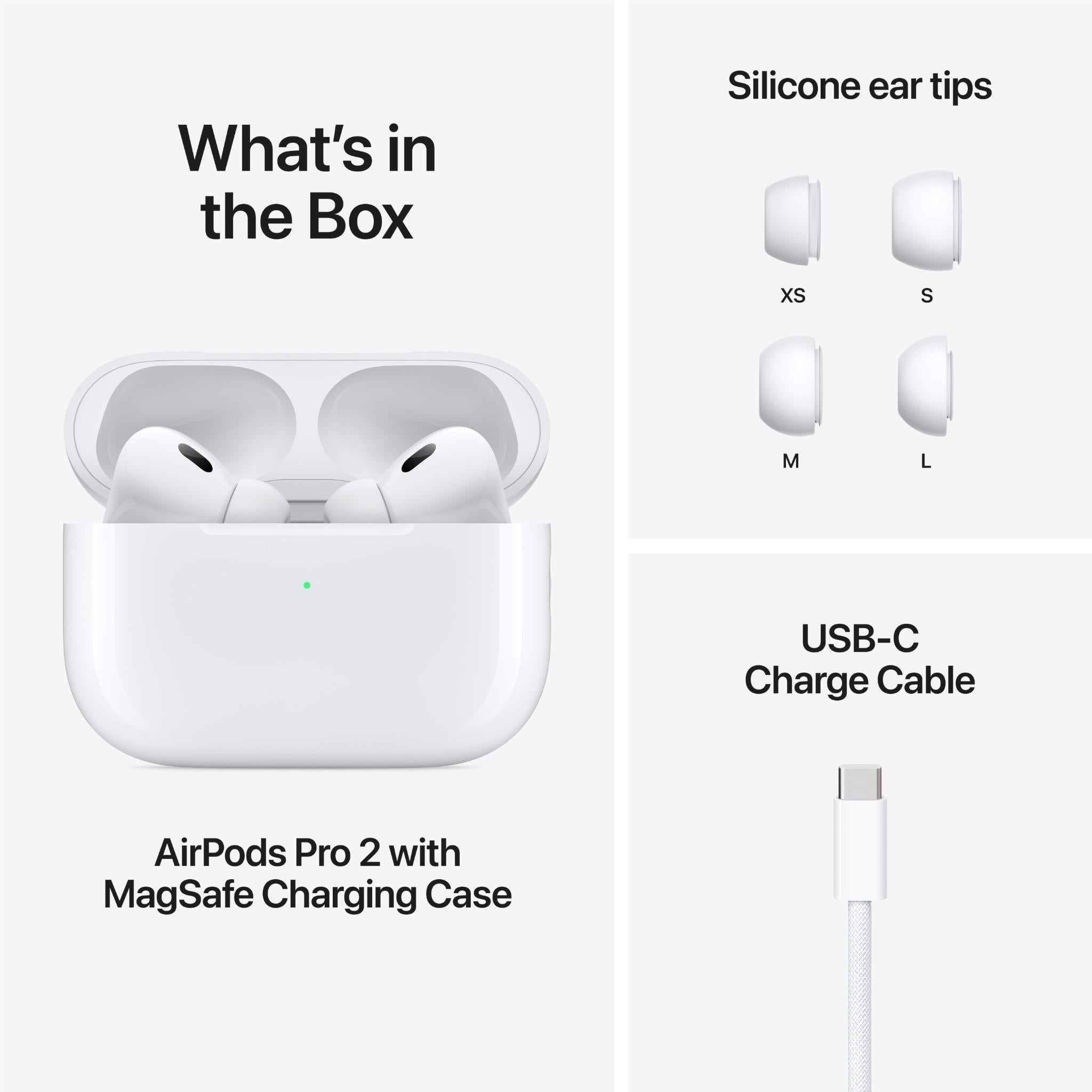 Apple AirPods Pro 2 (2nd Generation) Wireless Earbuds with Active Noise Cancellation, Transparency Mode & Spatial Audio - Perfect for Workouts, Commuting & Travel