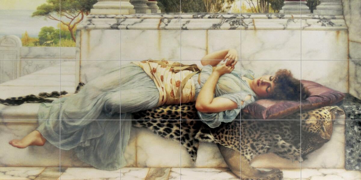 Ceramic Backsplash Tile Mural - Neoclassical Fine Art Kitchen & Bathroom Wall Decor - The Betrothed by John William Godward - Perfect for Vintage & Classic Home Interiors