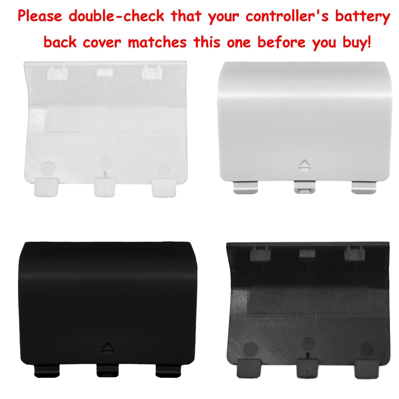 4 Pack Battery Cover for Xbox Series X/S Controller - Replacement Back Shell Cover (Not Compatible with Xbox One & One X/S) - Durable & Secure Fit for Gaming Sessions & Travel