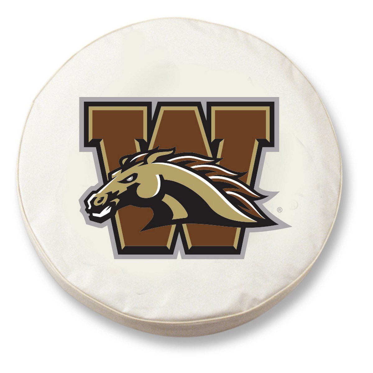 Holland Bar Stool Co. Western Michigan Broncos White Vinyl Fitted Car Tire Cover - Perfect for Tailgating, Camping & Vehicle Protection