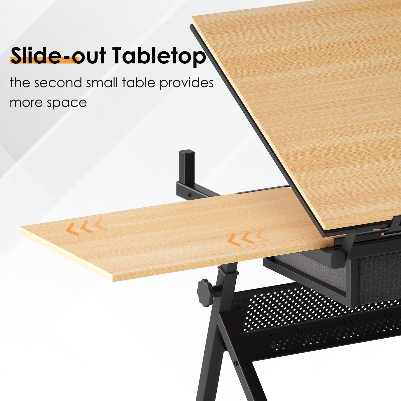 SogesHome Adjustable Height Drafting Table with Stool - 45° Tilt Drawing Desk, Craft Workstation with Storage Cubes & 2 Drawers - Perfect for Artists, Designers & DIY Craft Projects