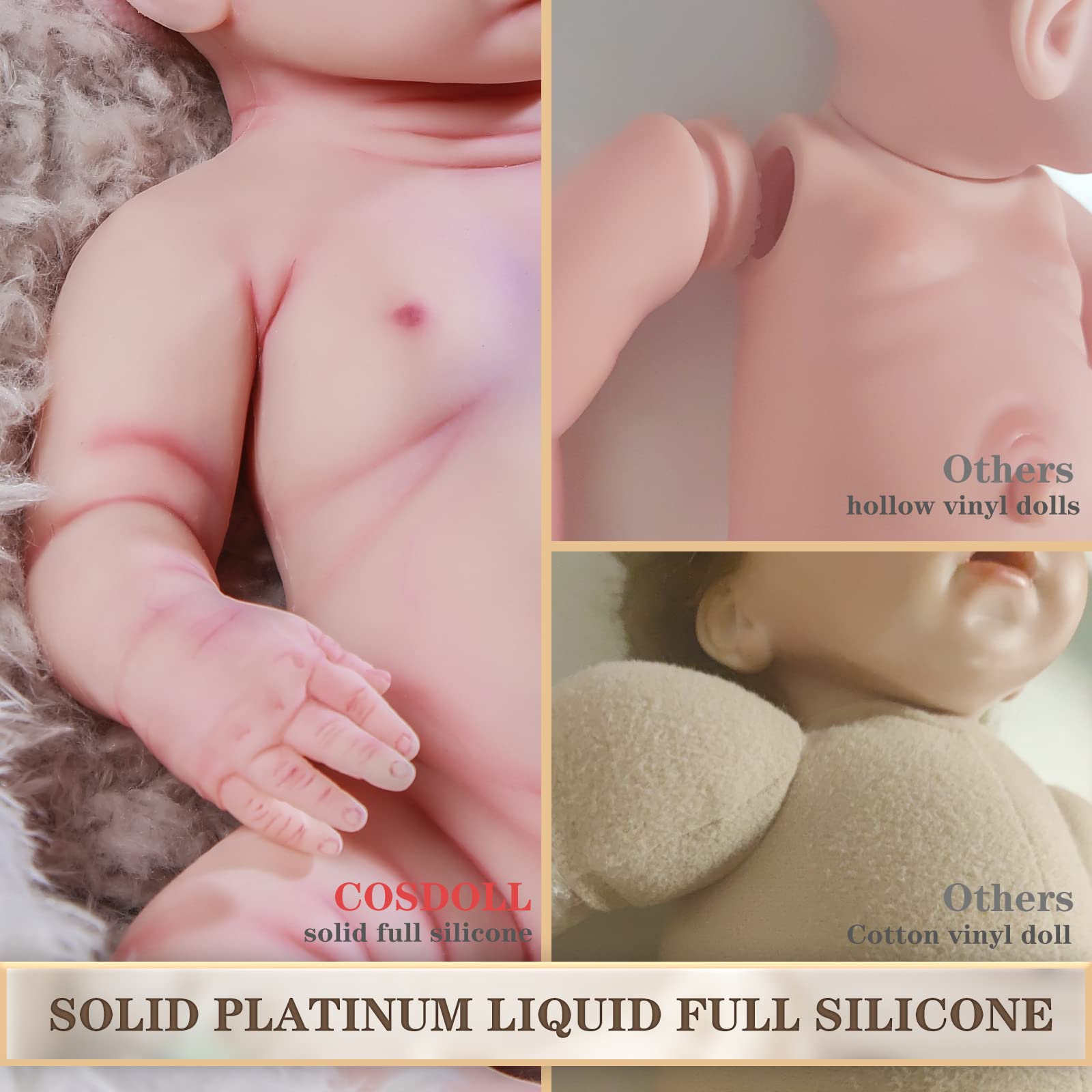 Realistic Soft Silicone Reborn Baby Doll - Lifelike Newborn Baby Doll with Full Body Silicone, Not Vinyl | Perfect for Collectors, Photography Props, Therapy & Gift Giving