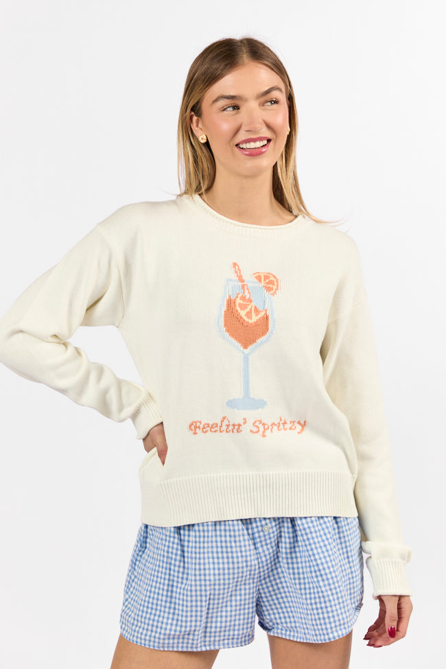 Feelin' Spritzy Ivory Multi Sweater - Soft Knit Pullover for Women | Cozy Casual Wear for Fall & Winter | Perfect for Office, Dates & Weekend Outings