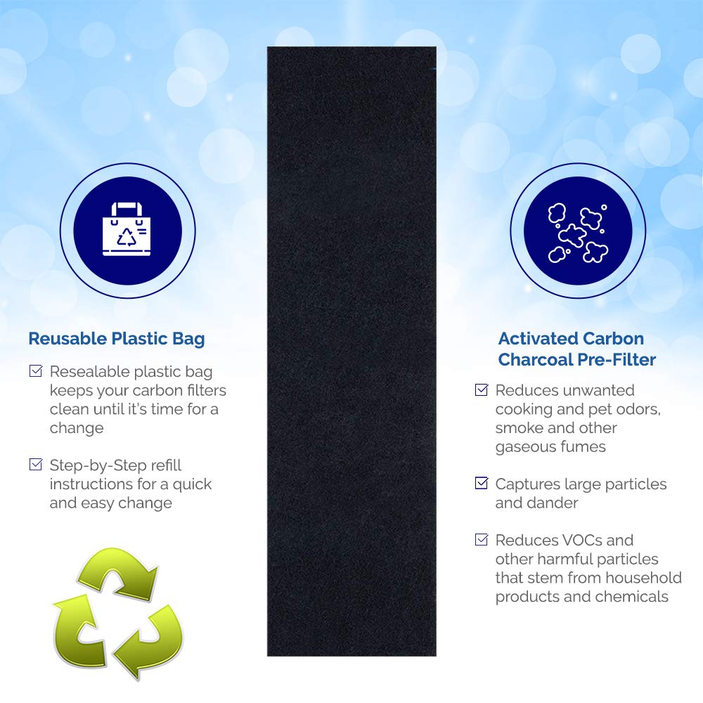 CAPTAIN'S COMPASS Carbon Activated Pre-Filter (1 Pack) for Fellowes CF-230 & AP-230PH Air Purifiers - Improves Air Quality in Home, Office & Bedroom (Model 9372001)