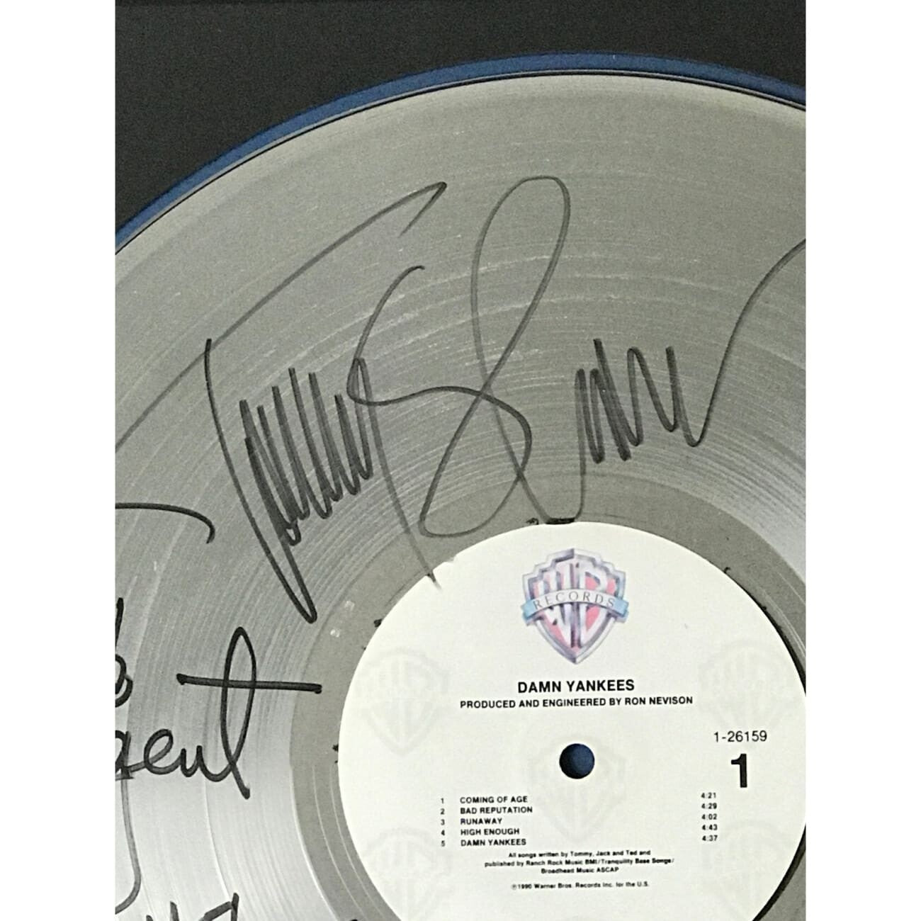 Damn Yankees RIAA Platinum Award Signed by Band with BAS COA - Authentic Collectible for Music Fans & Memorabilia Enthusiasts