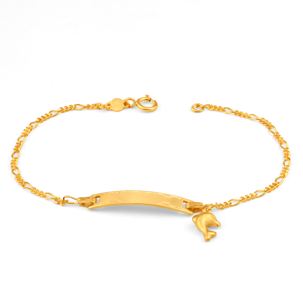 9ct Yellow Gold 1:3 Figaro Link 15.5cm ID Bracelet for Women - Elegant Adjustable Chain Jewelry Gift for Birthday, Anniversary & Special Occasions