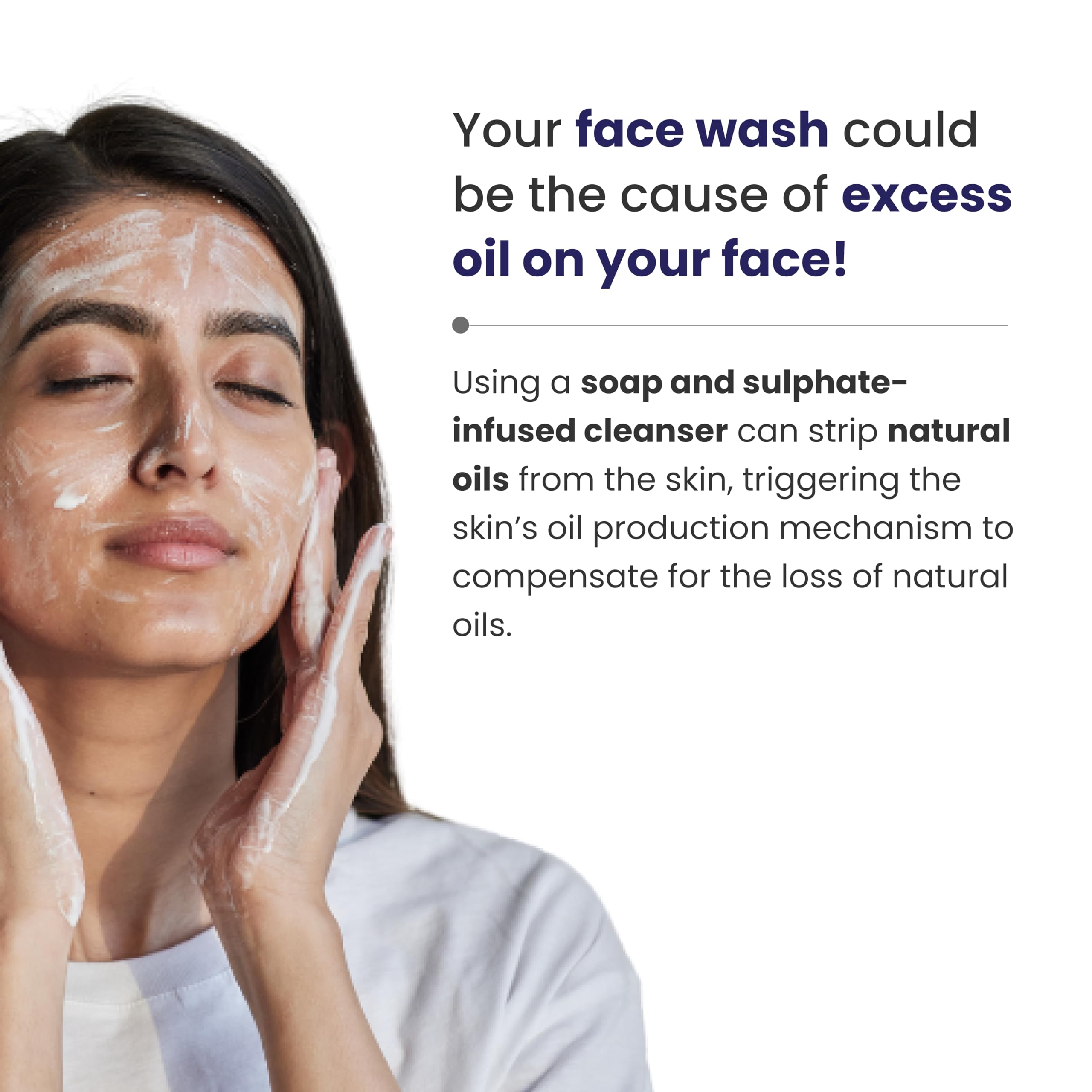 RE' EQUIL Oil Control Face Wash for Oily & Acne-Prone Skin | Sulfate-Free Cleanser with Zinc PCA to Reduce Excess Oil | Gentle Daily Facial Wash | Perfect for Morning & Night Skincare Routine | 200ml