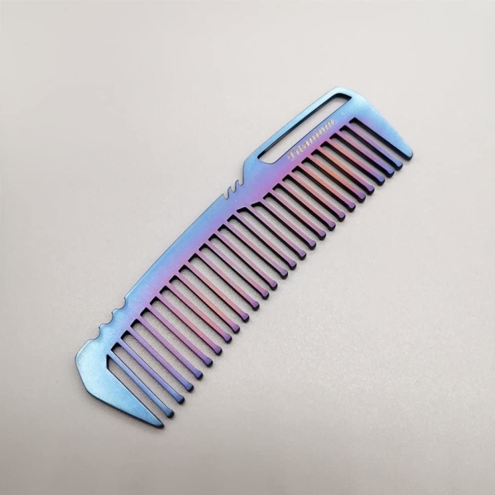 Wudaizhi Mini Portable Titanium Alloy Comb - Ultra Light EDC Titanium Hair Comb for Men & Women - Perfect for Travel, Outdoor Adventures and Everyday Carry Accessories