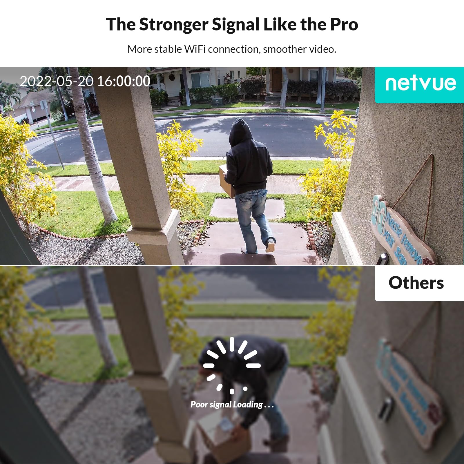 NETVUE WiFi Surveillance Camera with FHD Color Night Vision, 360° PTZ Outdoor Security Camera, Human Detection & Wireless Connectivity - Ideal for Home Security, Baby Monitoring & Pet Watching (Black)