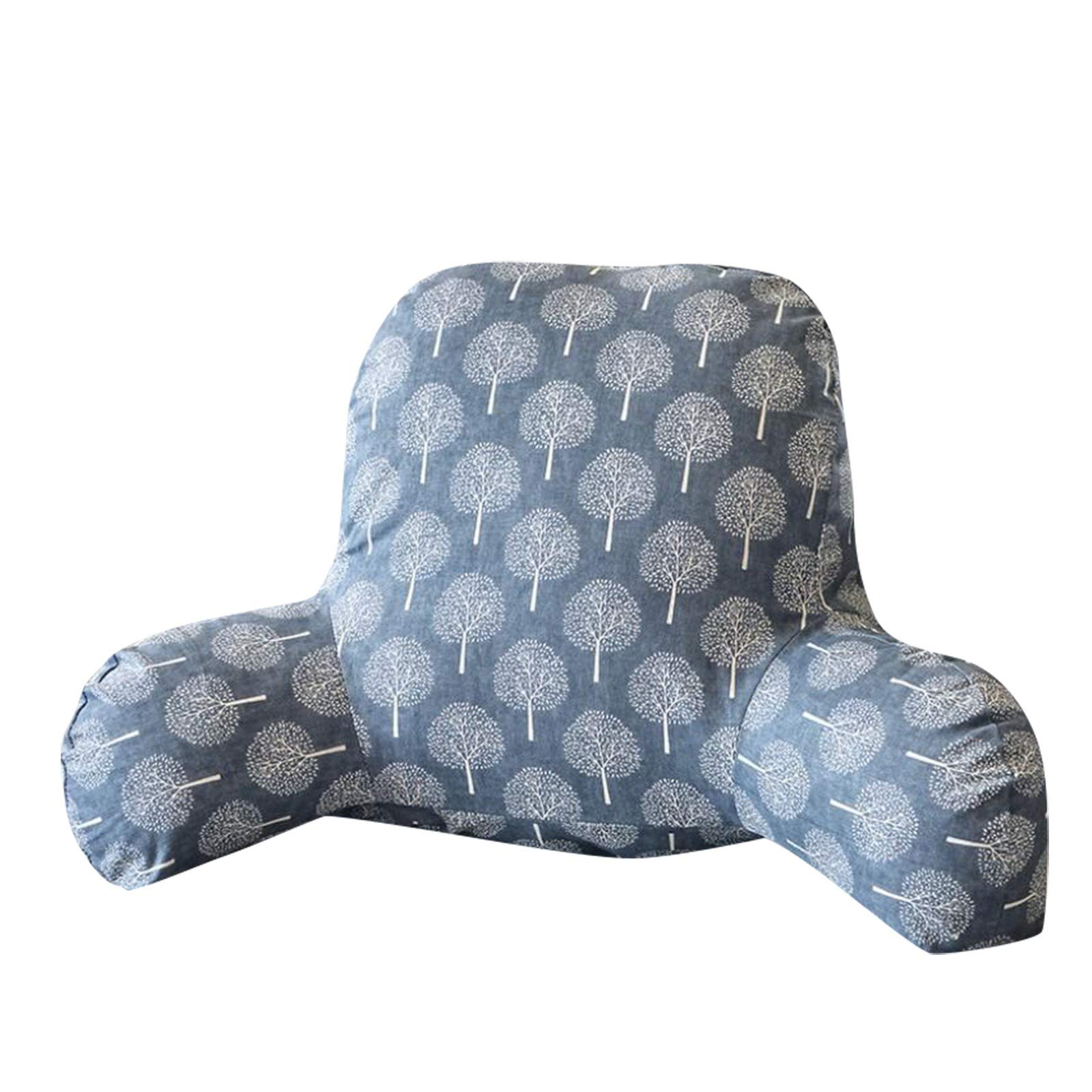 Adjustable Memory Foam Bed Rest Pillow with Arms & Removable Cover - Big Backrest Reading Pillow for Neck Support - Washable Zippered Shell - Perfect for Reading, Watching TV, or Relaxing in Bed