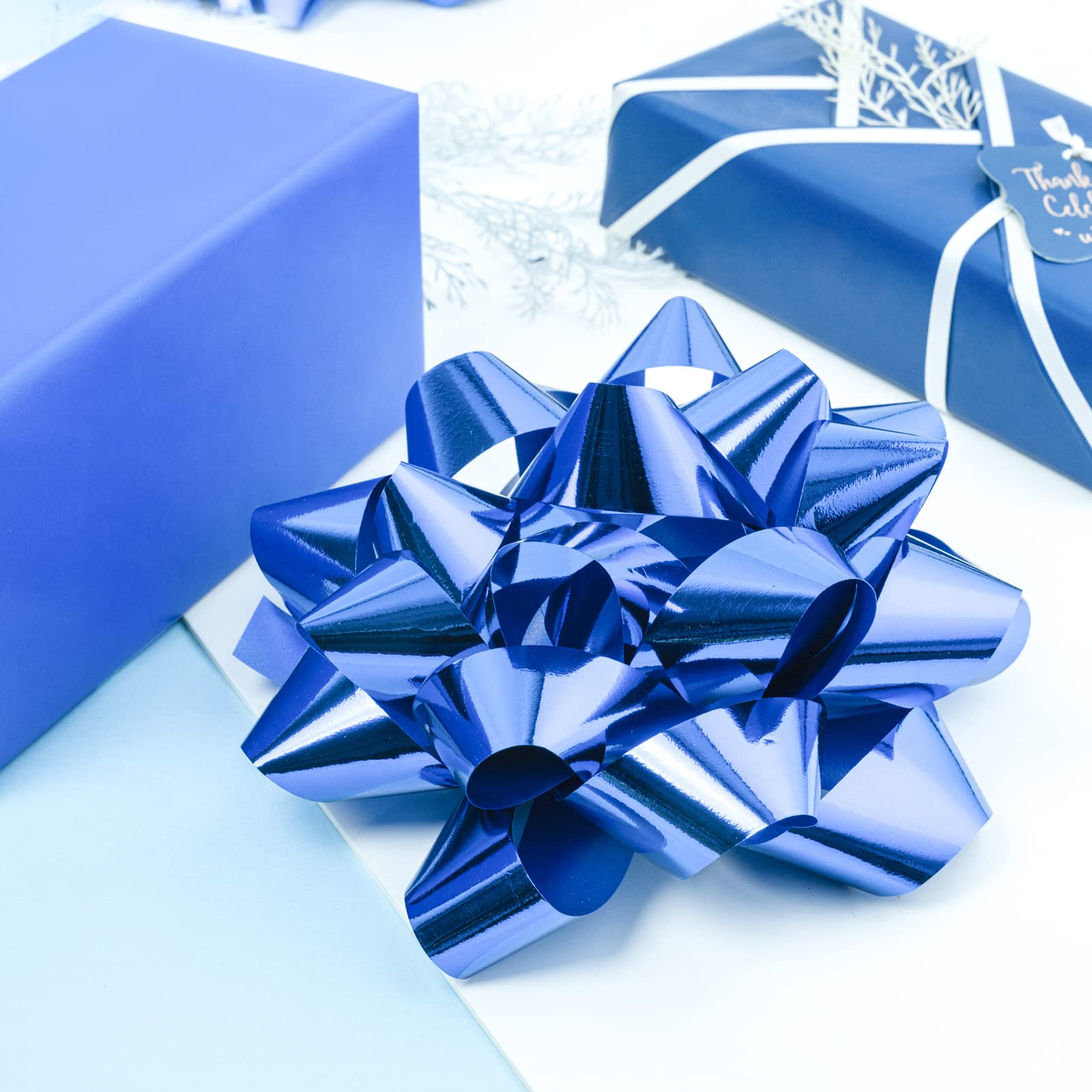 MAYPLUSS 8 Inch Royal Blue Gift Bow - Premium Quality Decorative Ribbon for Birthday, Christmas, Wedding & Party Favors - Perfect for Gift Wrapping, Home Decor & Event Decoration
