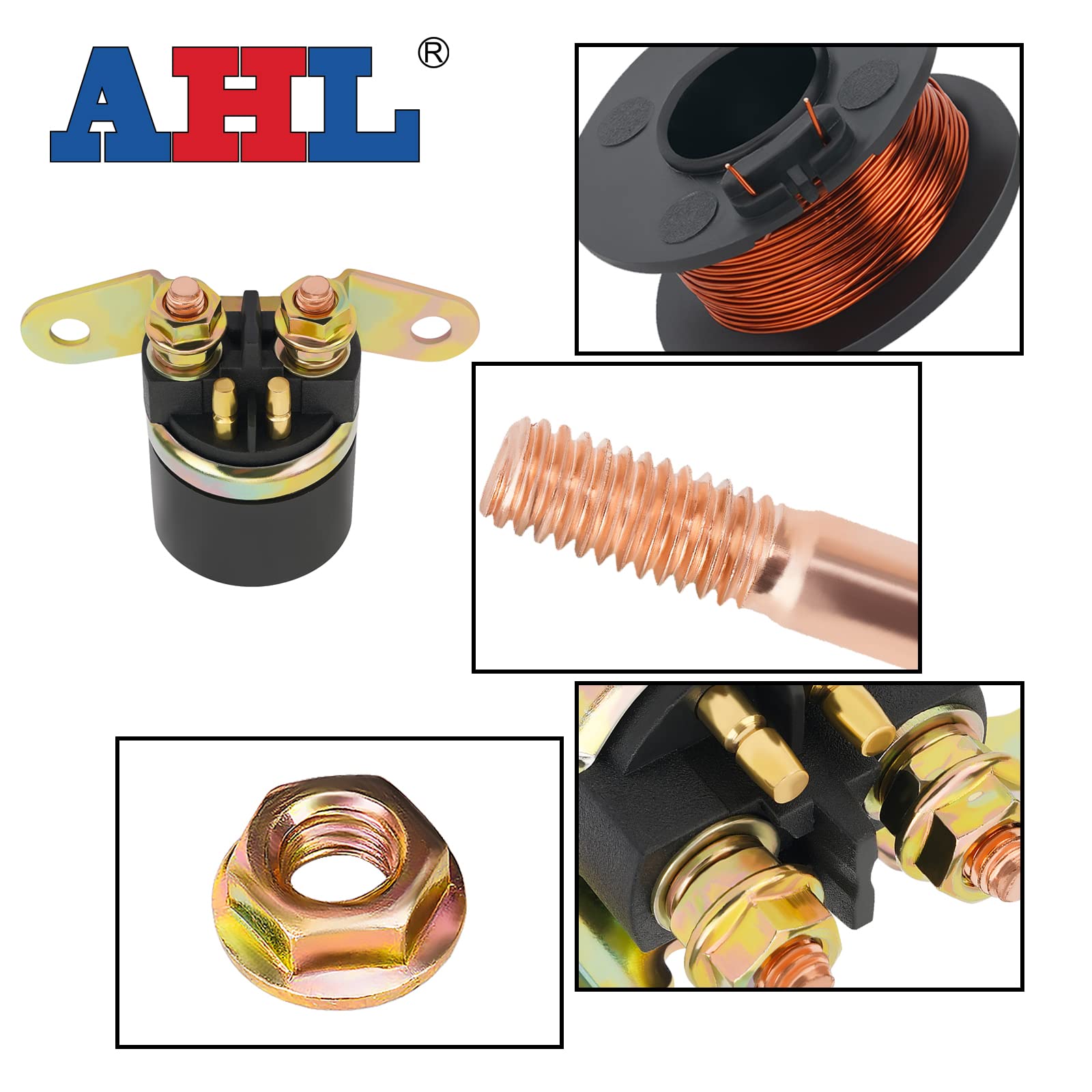 AHL Starter Solenoid Relay Compatible with Suzuki LT-F4WDX King Quad 1991-1998 ATV - Replacement Part for Smooth Engine Starts in Off-Road Adventures