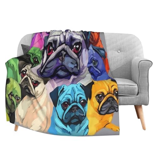 Colorful Pug Dogs