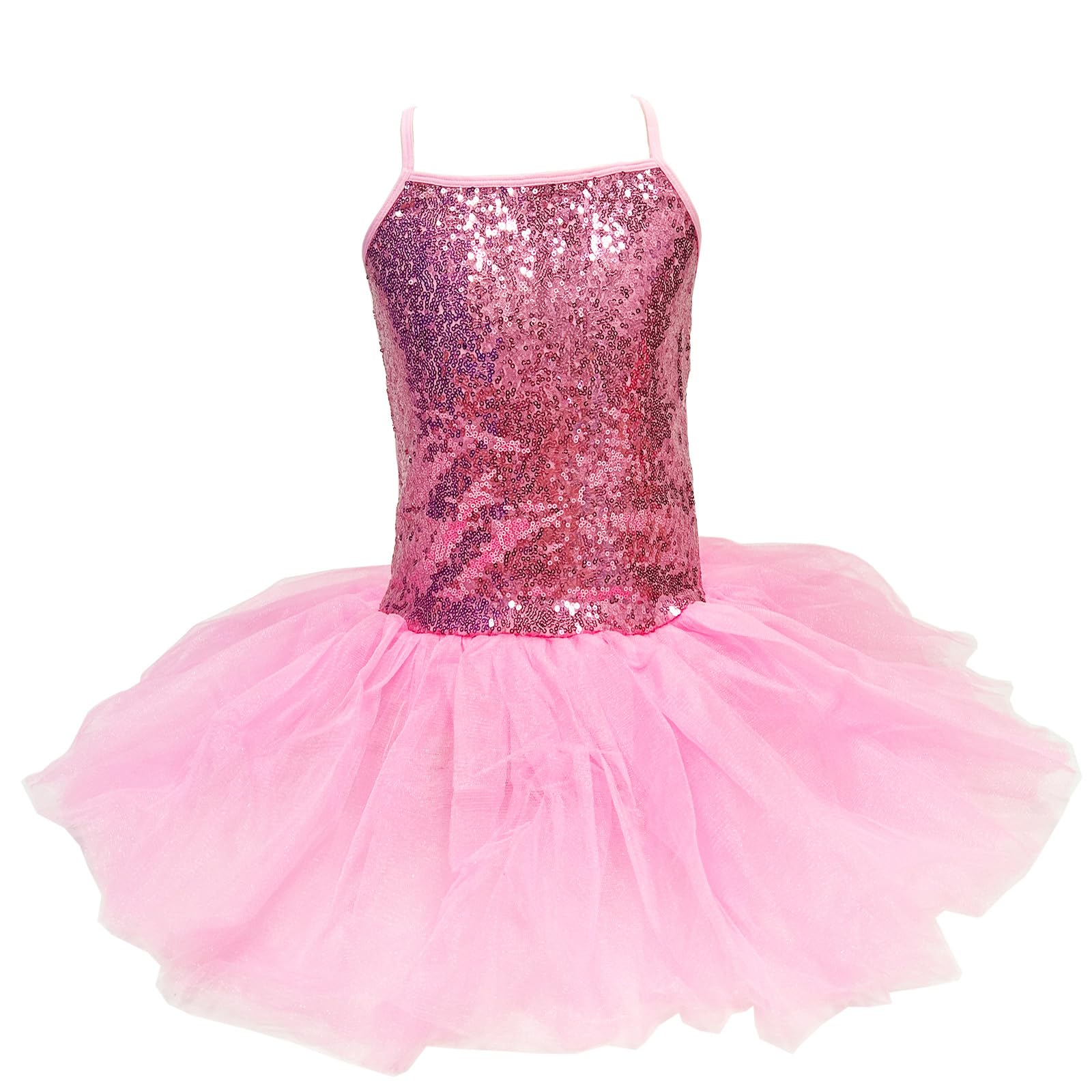 ZUYPSK Sparkling Girls Ballet Leotard Dress with Tutu Skirt - Princess Ballerina Costume for Dance Recitals, Performances & Dress-Up Play