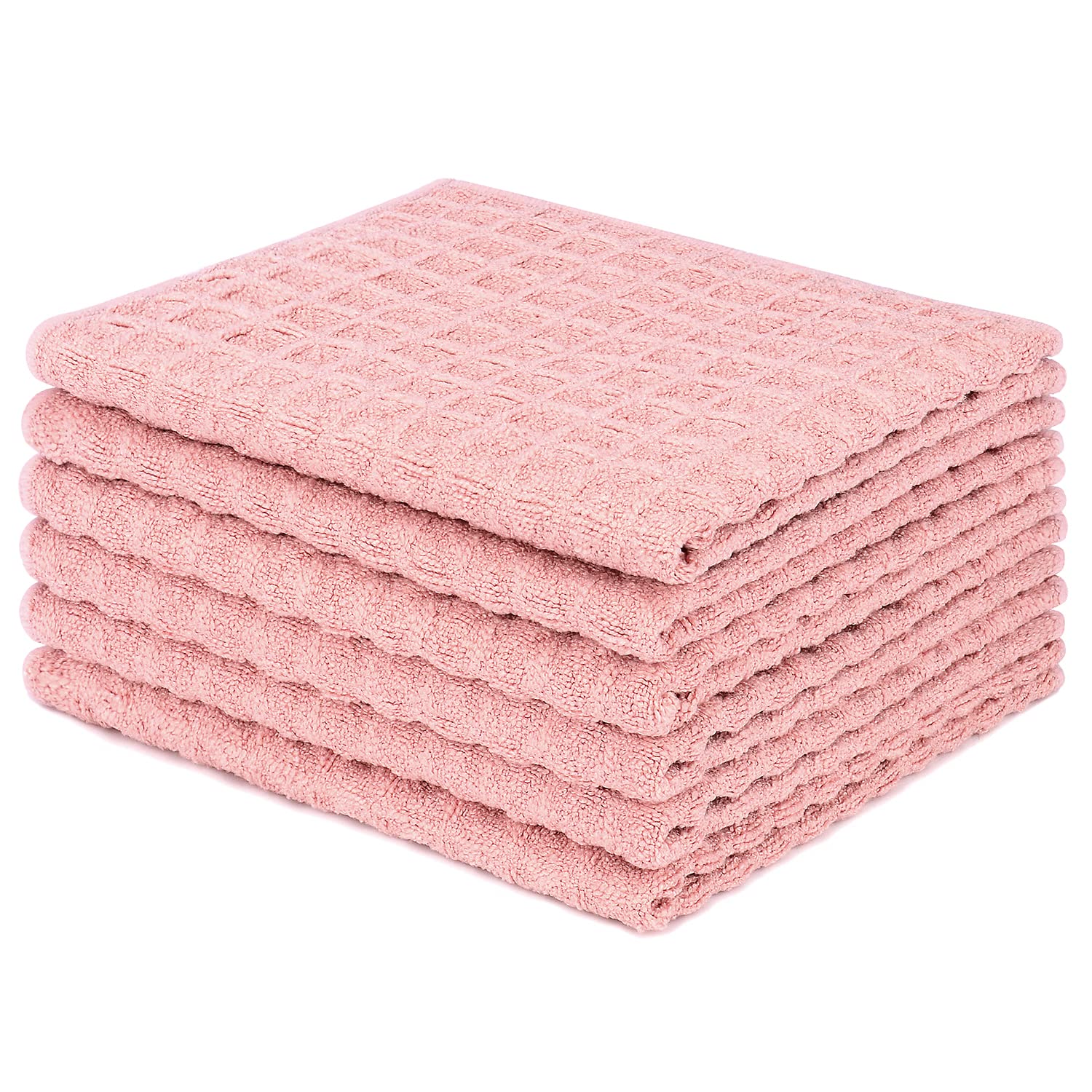 Lirex Premium 6-Pack Waffle Weave Dish Cloths - 11x11 Inch Ultra Absorbent & Quick-Drying Kitchen Towels (85% Polyester 15% Nylon) - Perfect for Washing Dishes, Cleaning Countertops & Everyday Kitchen Use