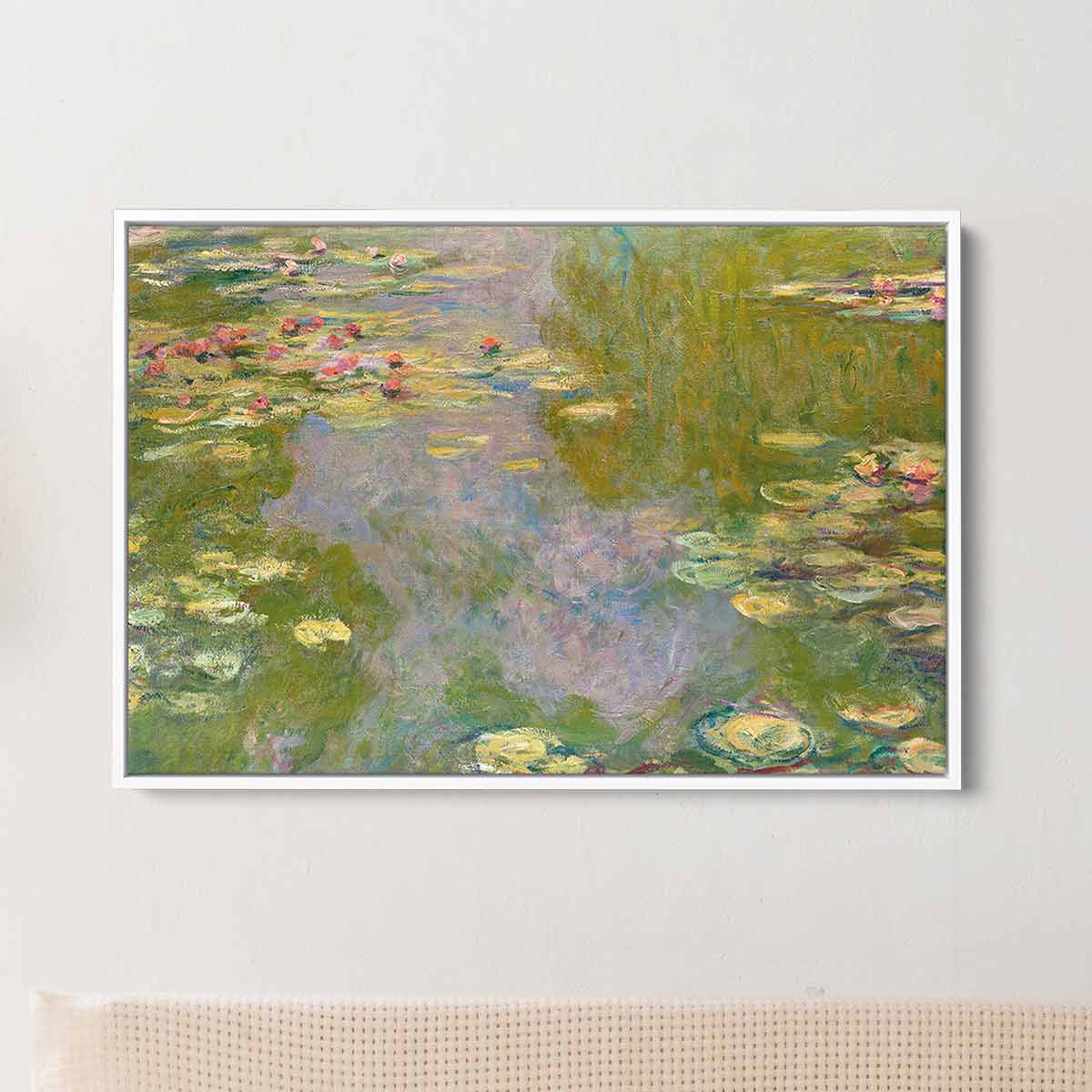 Green Waterlilies Wall Art Canvas Print - Nature Inspired Home Decor for Living Room, Bedroom & Office