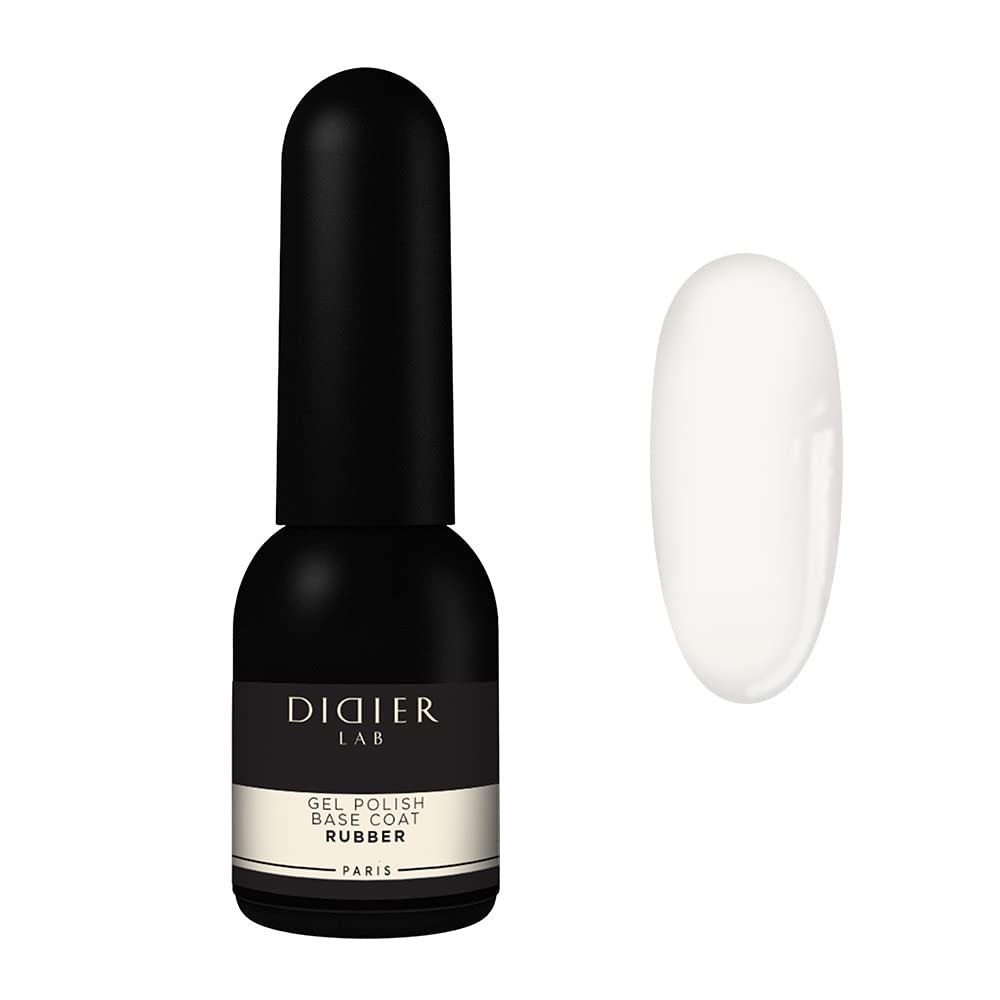DidierLab - 10ml Rubber Base Coat Gel Polish - Extra Strong Nail Strengthener for Damaged & Weak Nails - Clear UV LED Gel Polish for Long-Lasting Manicures - Perfect for Nail Art, Salon & Home Use