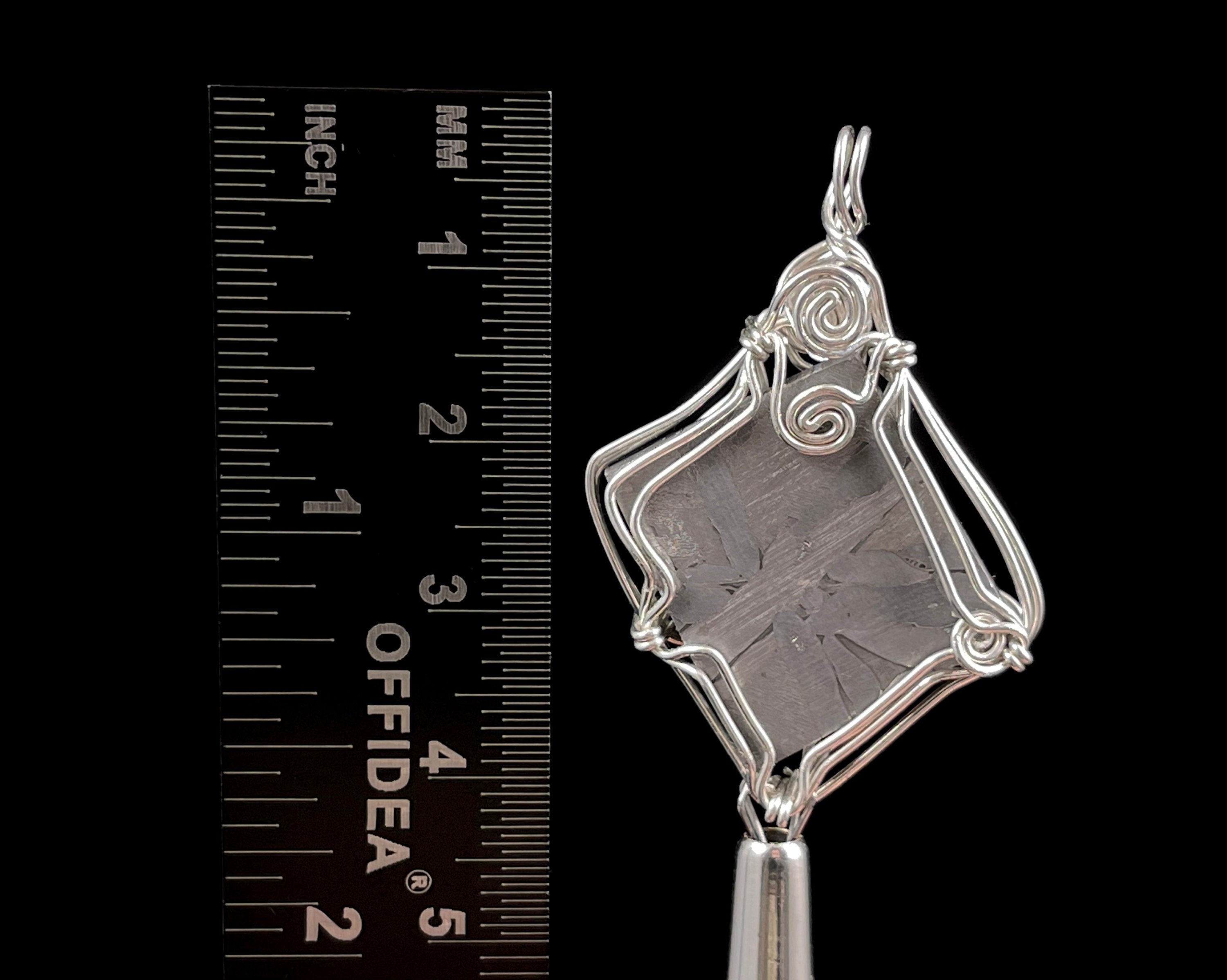 Ancient Muonionalusta Meteorite Pendant with Herkimer Diamond - Handmade Wire Wrapped Crystal Necklace - Unique Spiritual Jewelry for Meditation, Energy Healing & Gift Giving