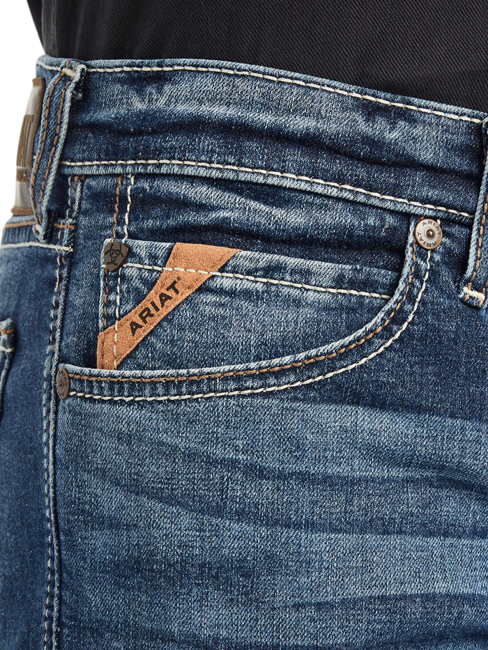 Ariat Men's Modern Kai Slim Leg Jean Kelton - M8 Size | Durable & Comfortable Western Denim for Work & Casual Wear