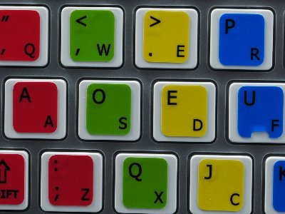 Dvorak Keyboard Stickers - Learn Faster for Typing & Coding