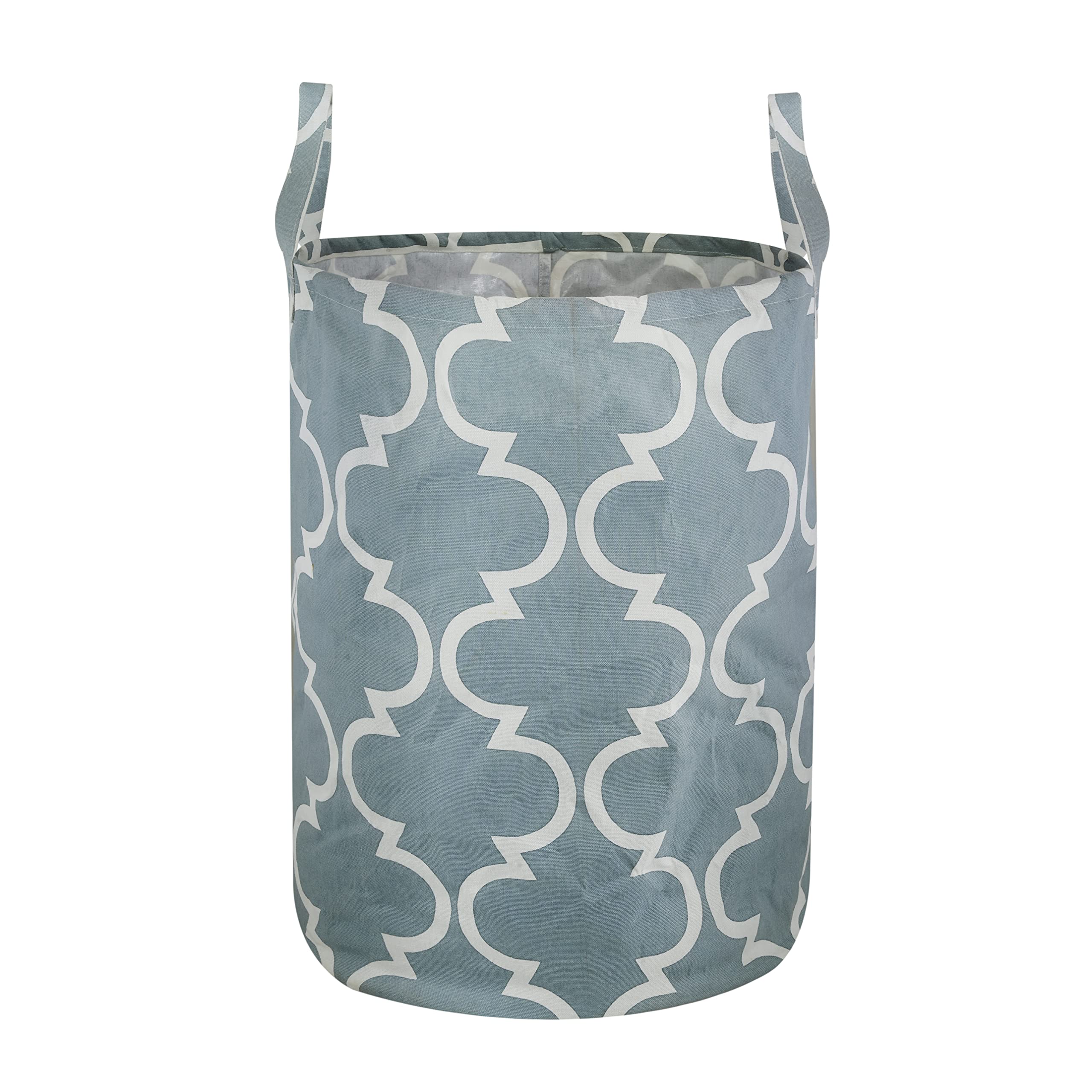 Collapsible Laundry Basket with Waterproof Lining - Foldable Farmhouse Style Hamper for Clothes & Toys Storage | Perfect for Kids Room, Nursery, Dorm & Home Organization