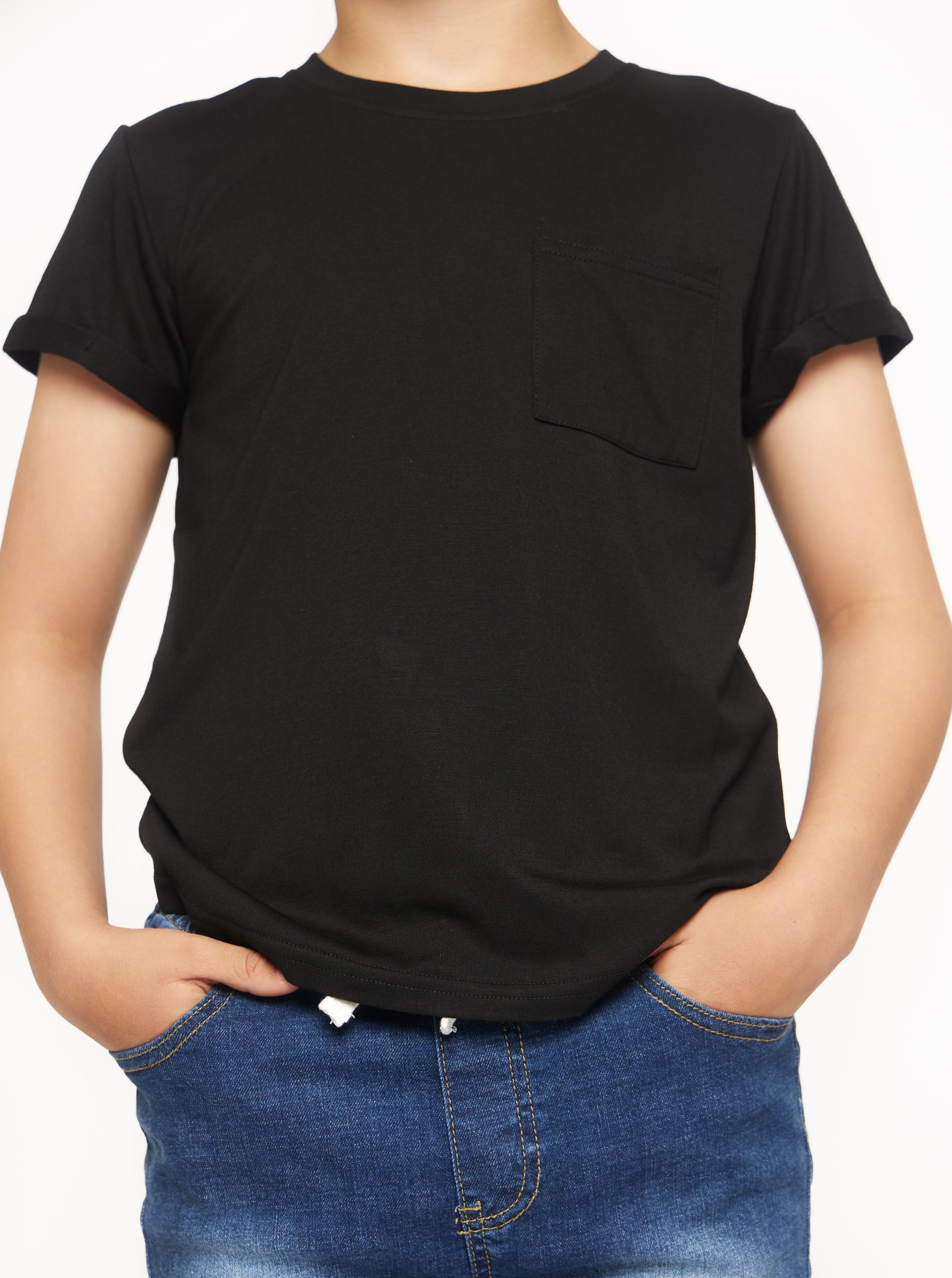 Eco-Friendly Bamboo Pocket T-Shirt for Men - Soft Black Tee with Chest Pocket | Perfect for Casual Wear, Gym, and Outdoor Activities