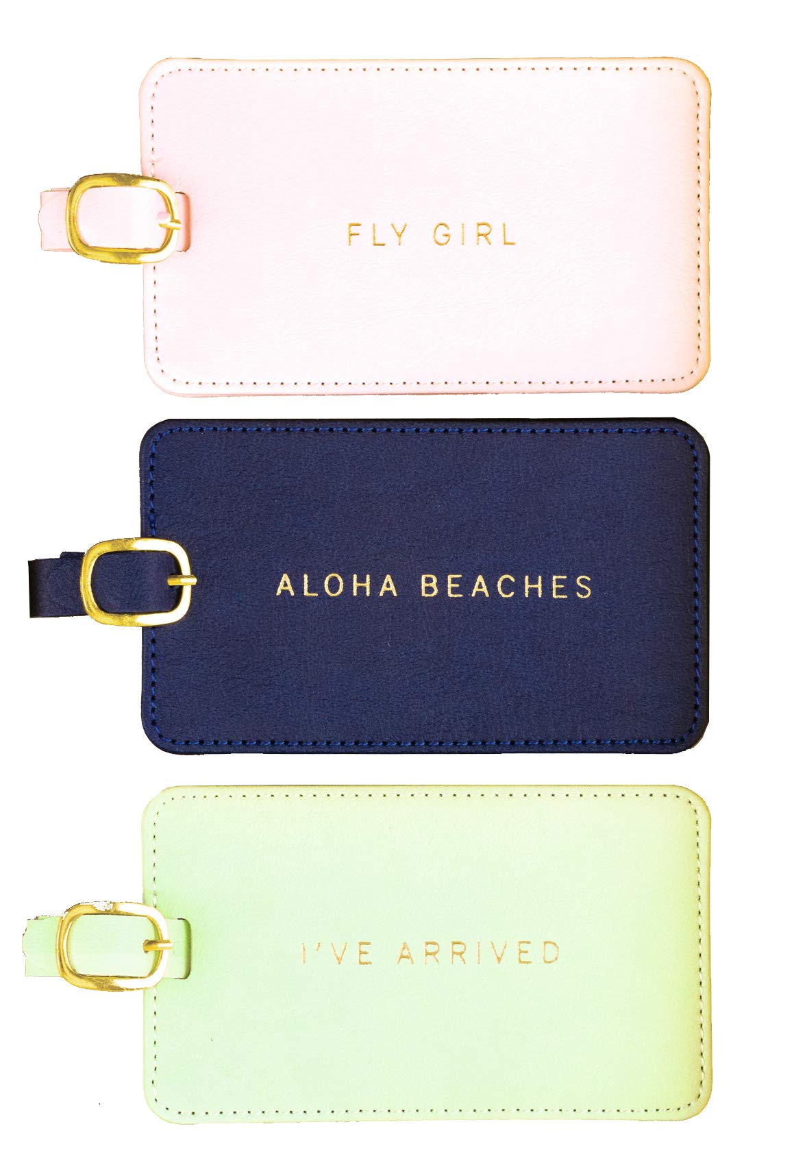 Eccolo World Traveler Luggage Tags Set of 3 - Durable Travel Accessories for Suitcases & Bags - Perfect for Vacation, Business Trips & Air Travel (Aloha Design, One Size)