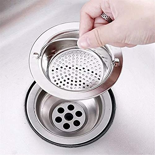 KitchenFest® Stainless Steel Sink Strainer with Handle - 4.3 Inch Mesh Filter Stopper for Hair & Food Debris - Durable Drain Cleaner Tool for Kitchen & Bathroom Sinks - Perfect for Daily Cleaning & Clog Prevention