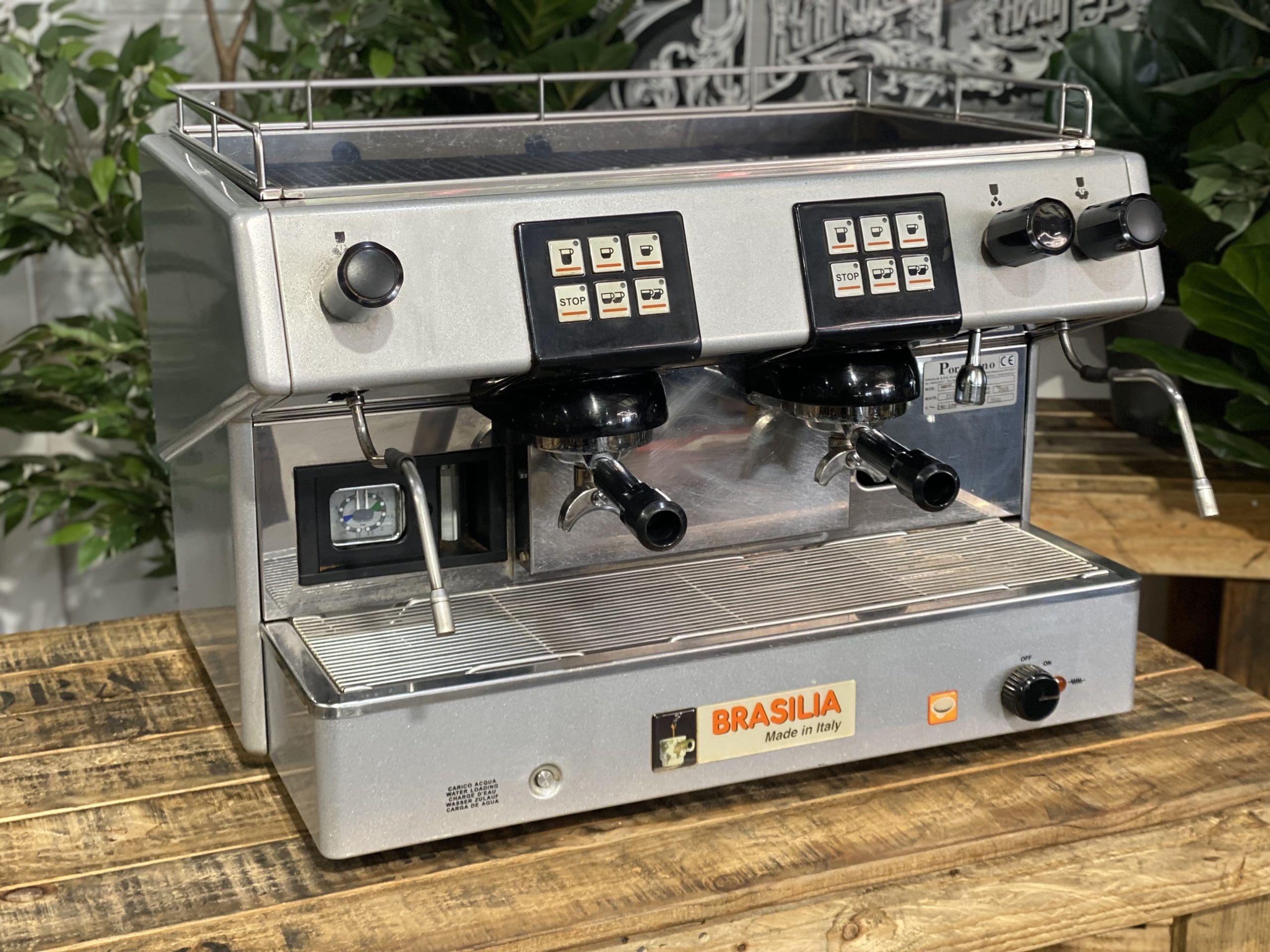 Brasilia REST Digit 2 Group Commercial Espresso Machine - Professional Grey Coffee Maker for Cafes, Restaurants & Coffee Shops