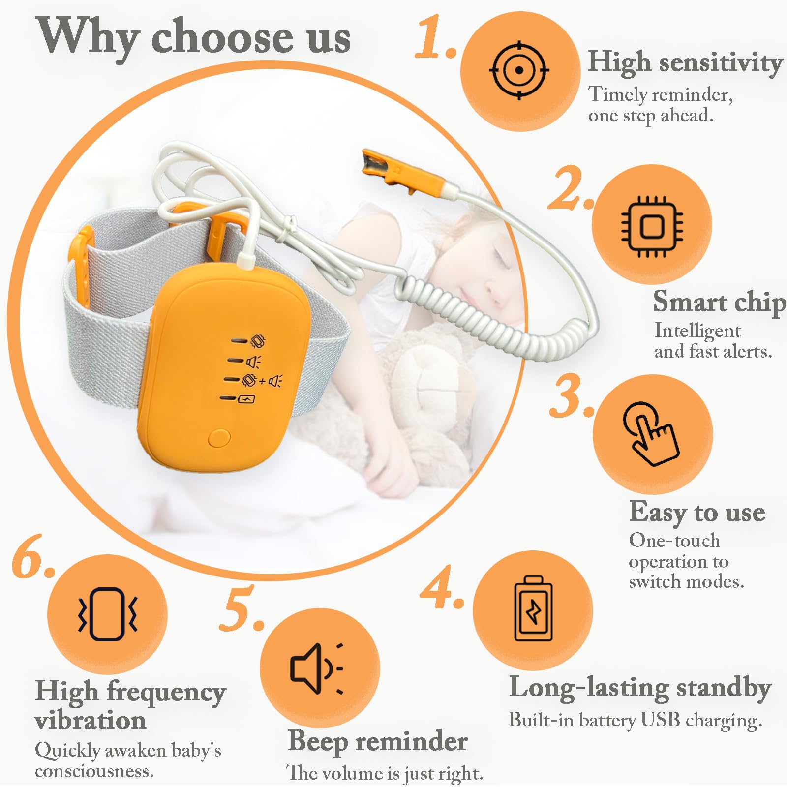 Bedwetting Alarm for Boys and Girls - 3 Mode Pee Alarm for Kids | Potty Training Device for Older Children | Nighttime & Travel Use for Dry Nights