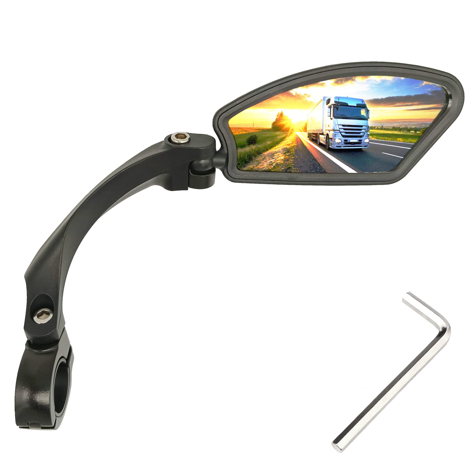 Adjustable Stainless Steel Bike Mirror - Handlebar Rearview Mirror for Safe Cycling, Durable Flat Bicycle Mirror with Handlebar Mount (Right Side) | Perfect for Road Bikes, Mountain Bikes & Commuting