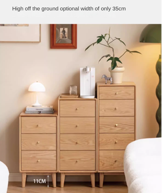 Solid Oak & Beech Wood Chest of Drawers - 5-Drawer Storage Cabinet with Multi-Functional Design for Bedroom, Living Room, and Office Organization