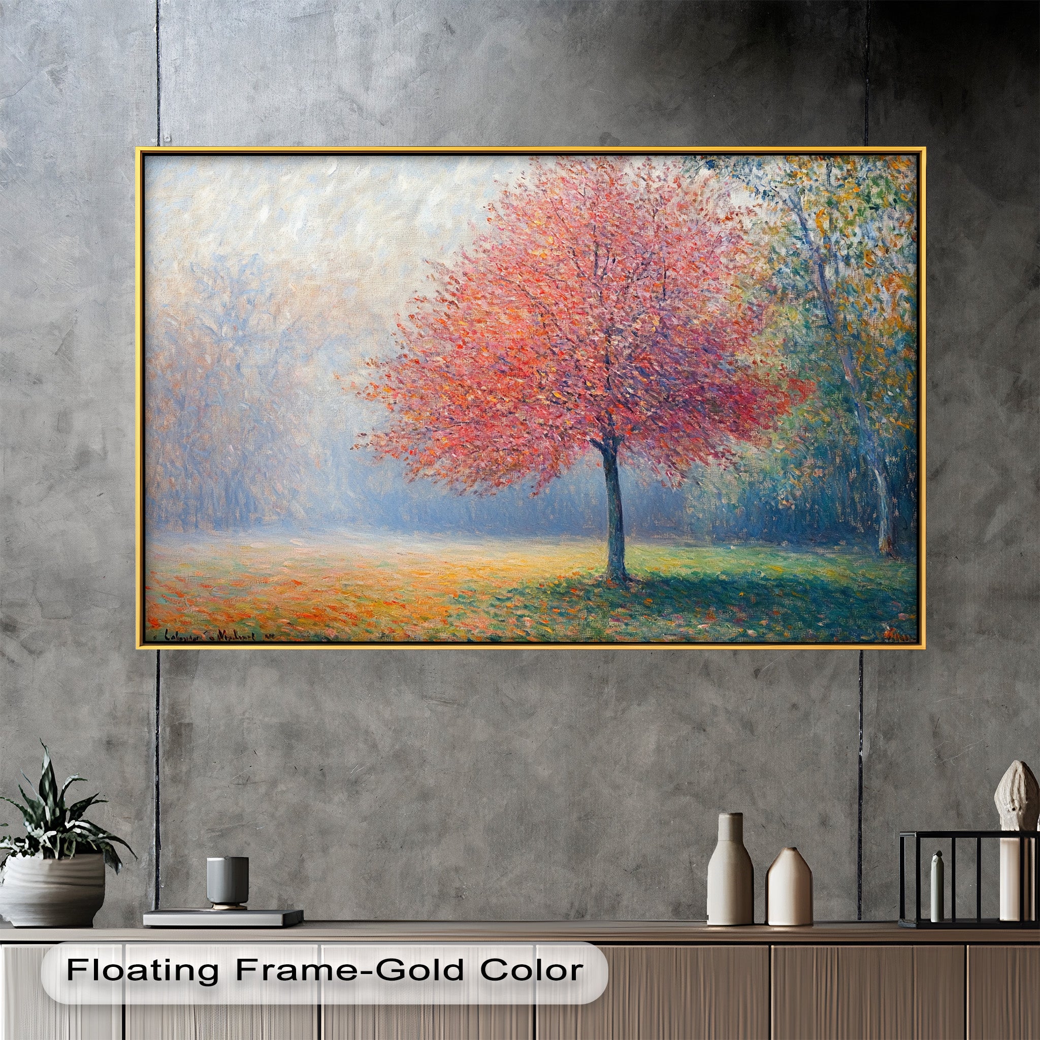 Autumn Radiance Impressionist Oil Painting - Handmade Landscape Artwork for Home Decor, Office Wall, Living Room & Gift