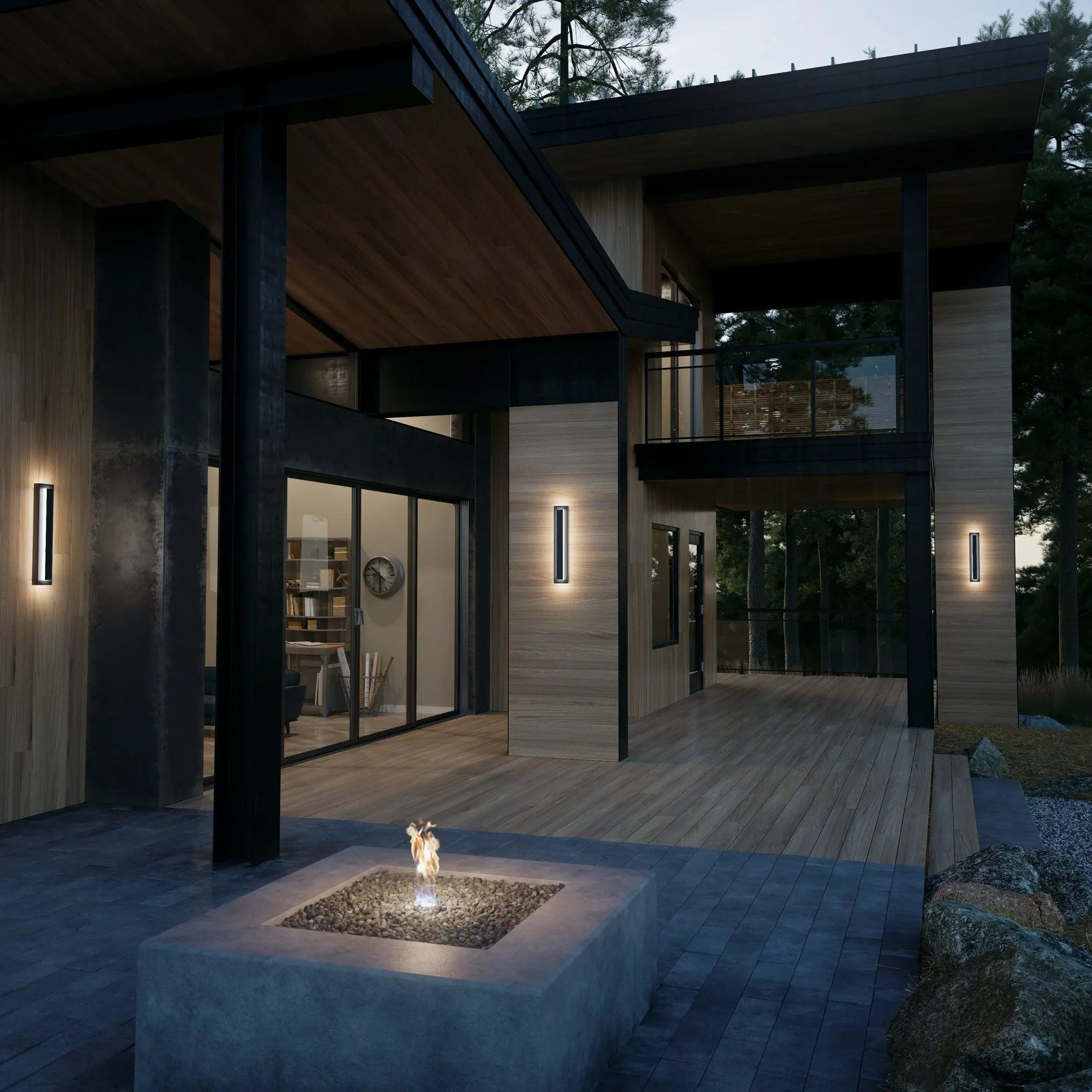 Modern Rectangular LED Outdoor Wall Light - Black Weatherproof Sconce for Porch, Patio, and Garden Lighting
