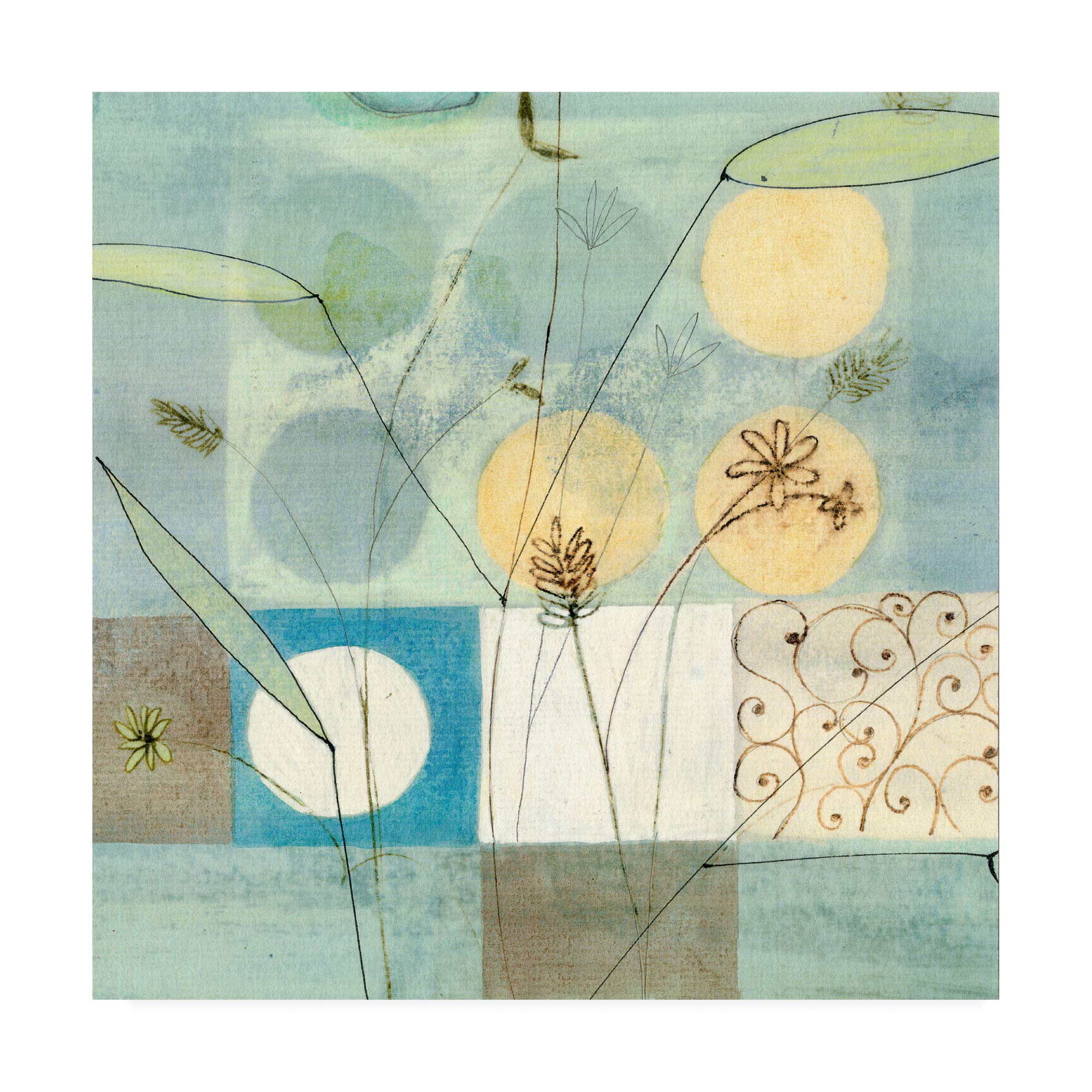 Pablo Esteban Fine Lines 1 Abstract Art Print - 18x18 Inch Modern Wall Decor for Living Room, Office & Bedroom