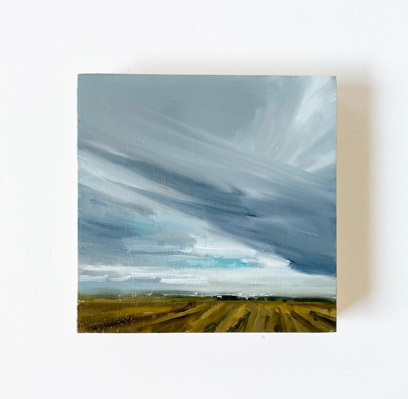 Passerby - Hand-Painted Oil Painting on Wood Panel 4x4 Inches - Perfect for Home Decor, Office Art, and Gift Giving