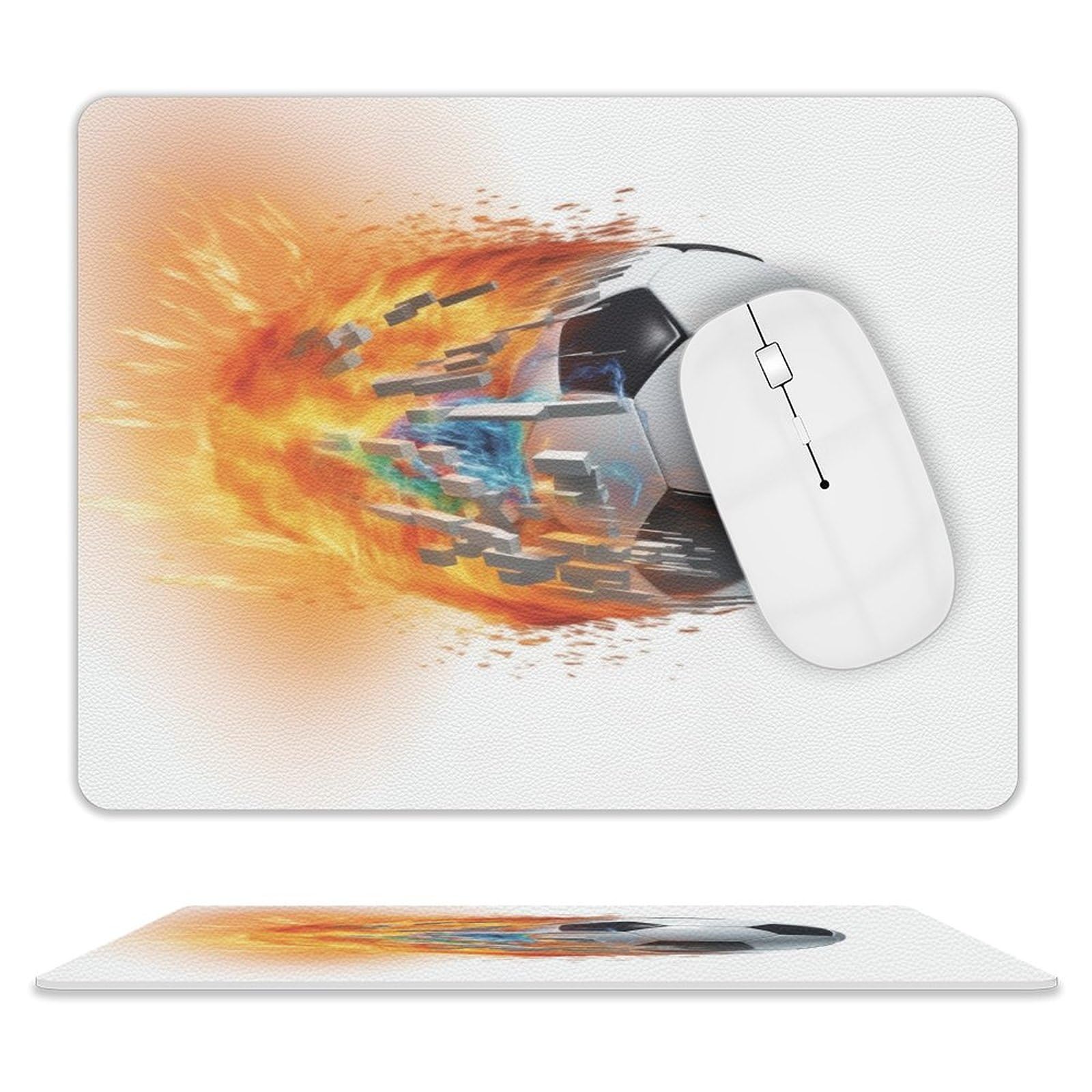 Premium Leather Football Mouse Pad - Non-Slip 8x10 Inch Computer Gaming Mousepad for Office & Home Use | Perfect for Sports Fans & Gamers