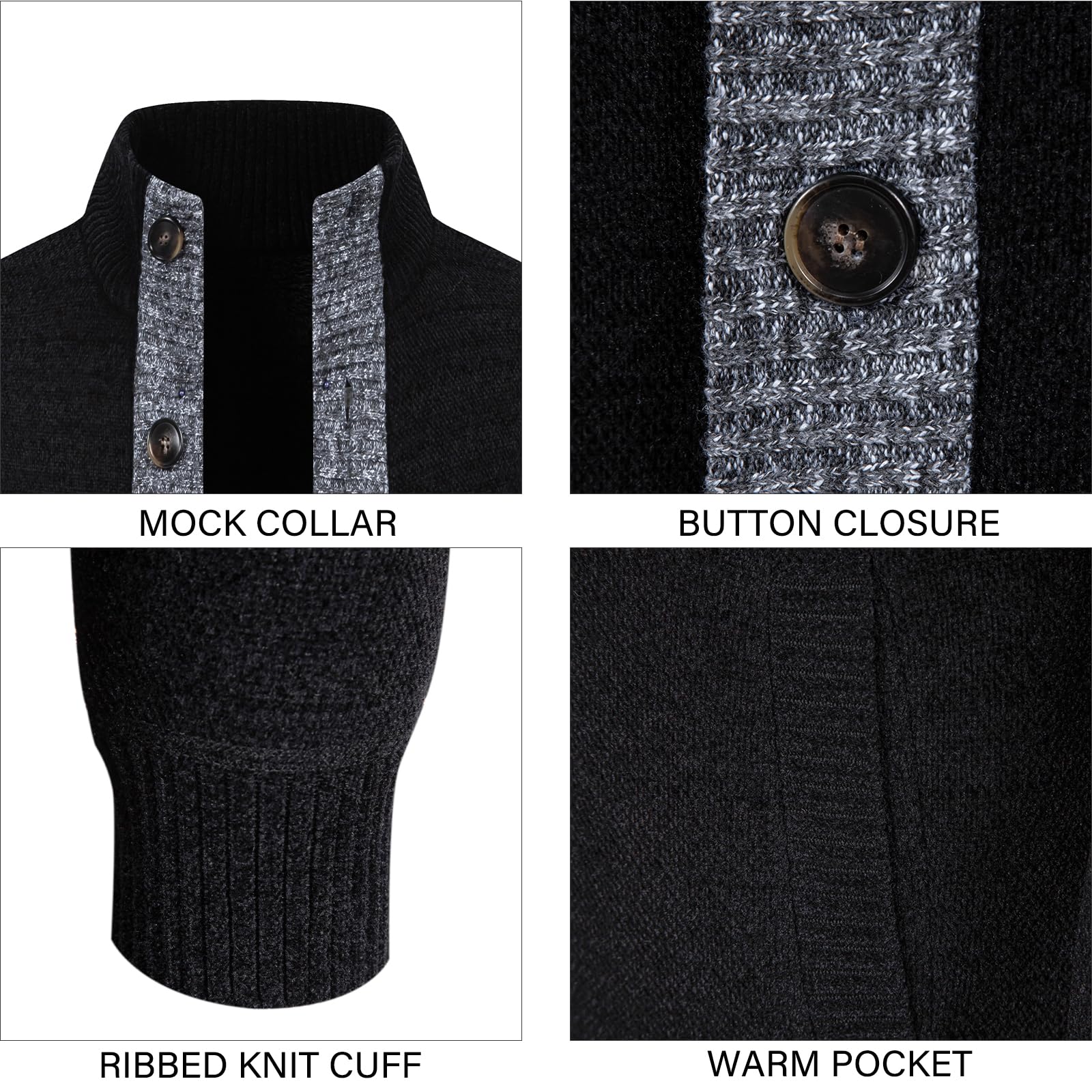 Men's Button Chenille Cardigans - Regular Fit Casual Sweater with Pocket | Warm Winter Knitwear for Office, Dating & Outdoor Activities