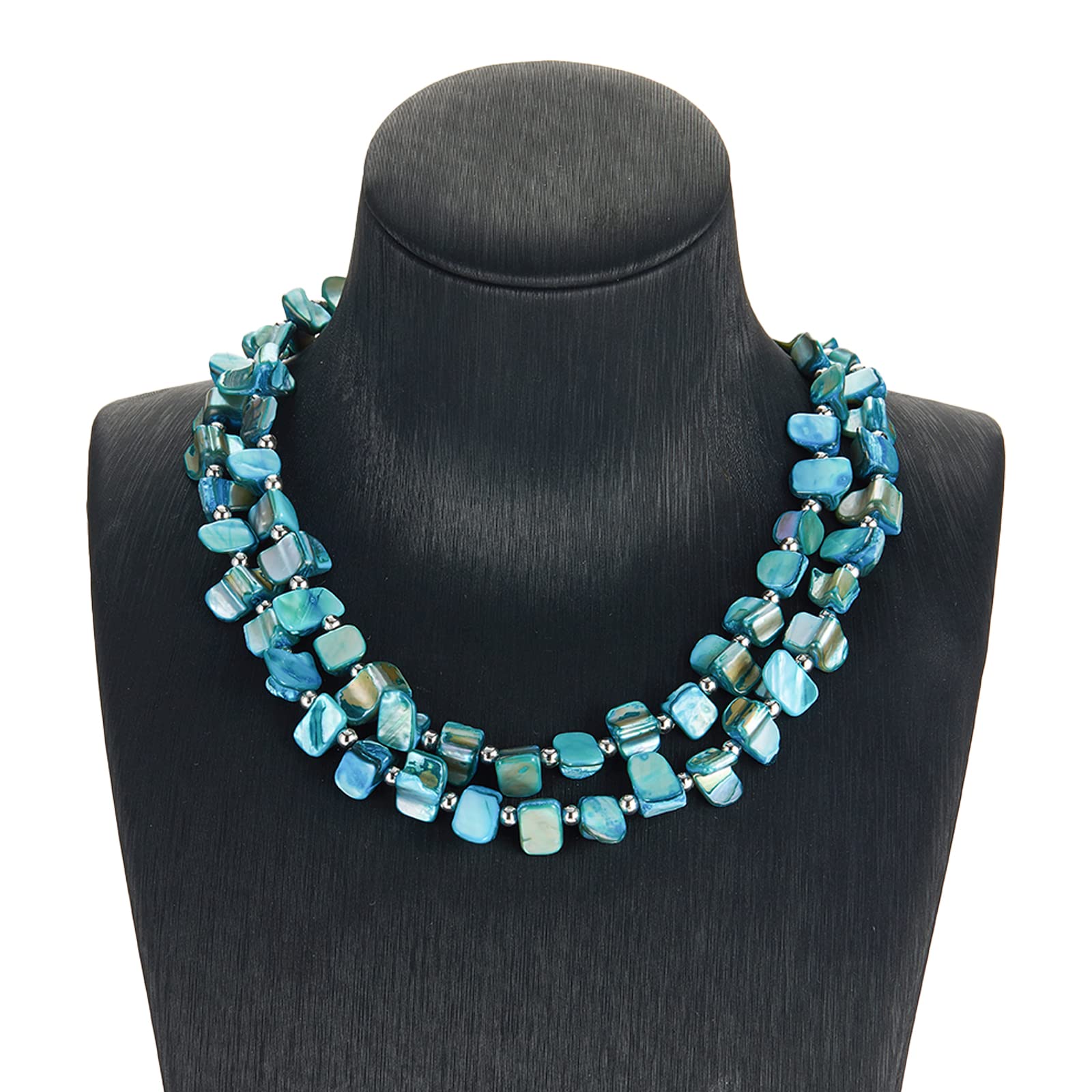 Boho Layered Shell Beaded Necklace - Handmade Colorful Beaded Choker for Women | Beach Vacation, Summer Festival & Boho Chic Outfit Jewelry