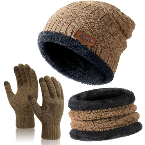Khaki: Hat+scarf+gloves