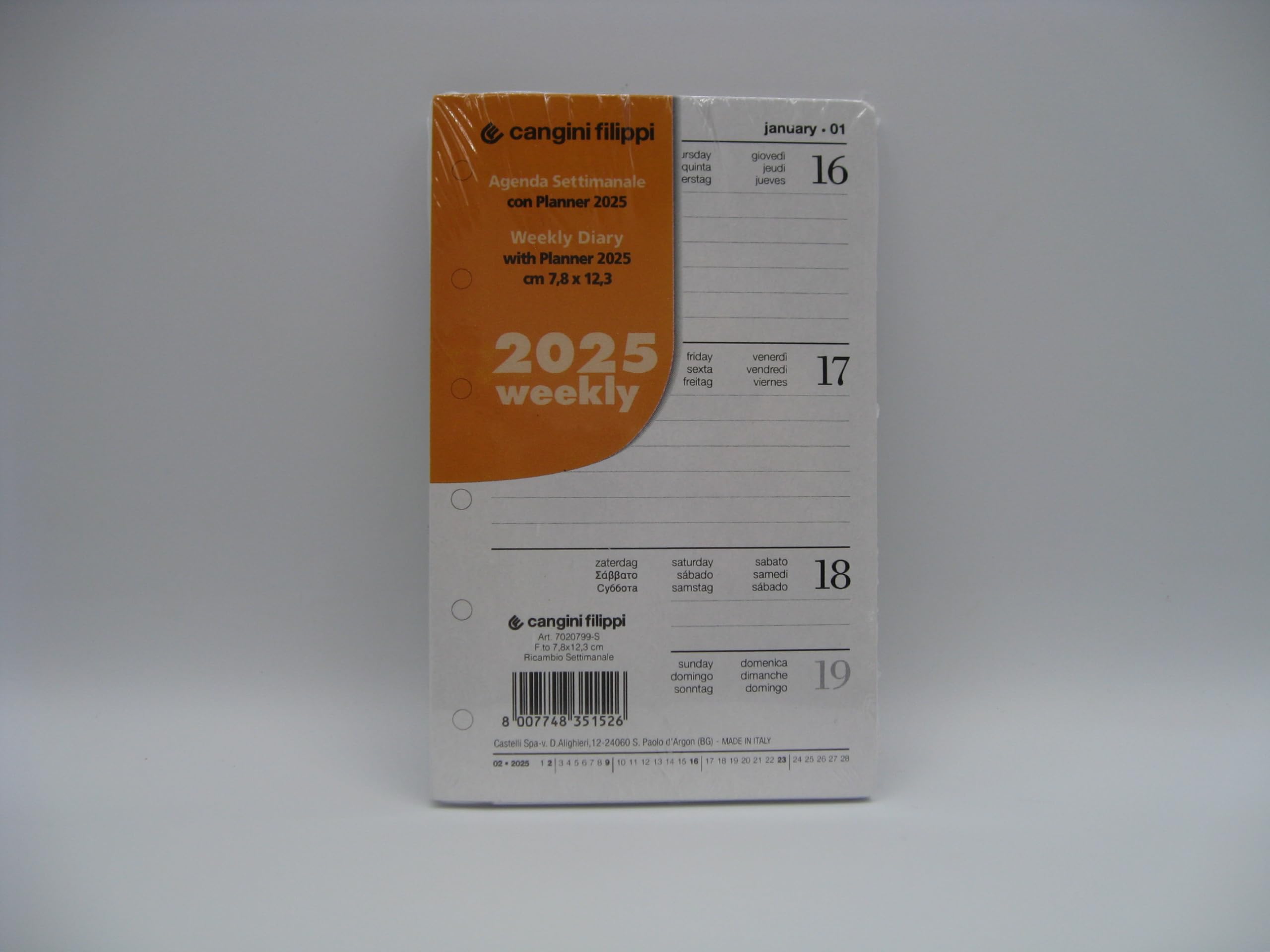 Nazareno Gabrielli 2025 Weekly Planner & Organizer Set - 7.8 x 12.3 cm Refill Pages - Perfect for Office, School & Personal Time Management