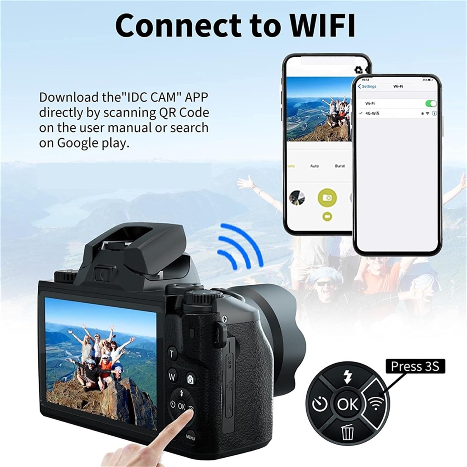 64MP DSLR Digital Camera with Auto Focus & 4K Video - 4